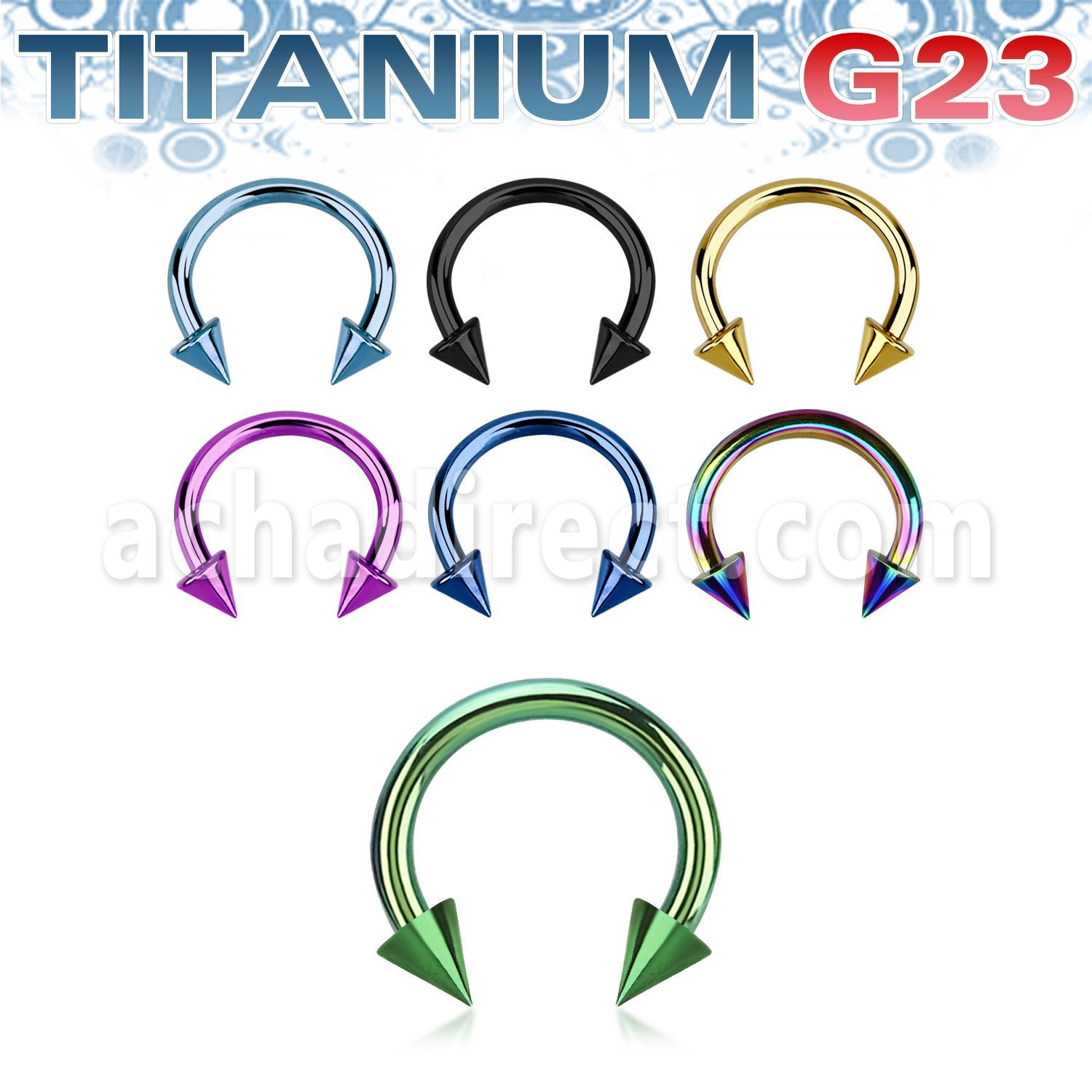 utcbecn barbell circular ceja titanio g23 anodizado conos 3mm mayorista