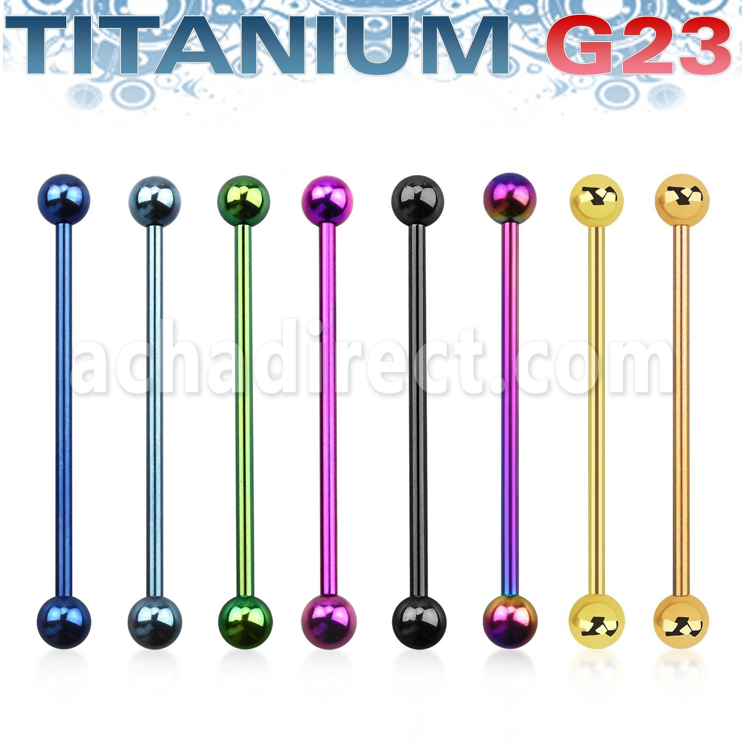 utinb barbell industrial anodizado titanio g23 bolas 5mm distribuidor mayorista