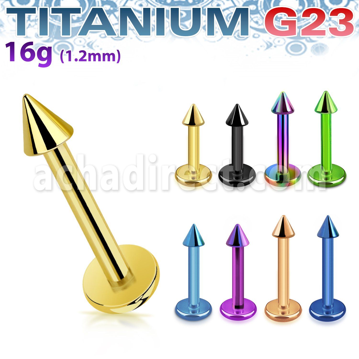 utlbcn25 labret titanio g23 anodizado conos 2 5mm venta