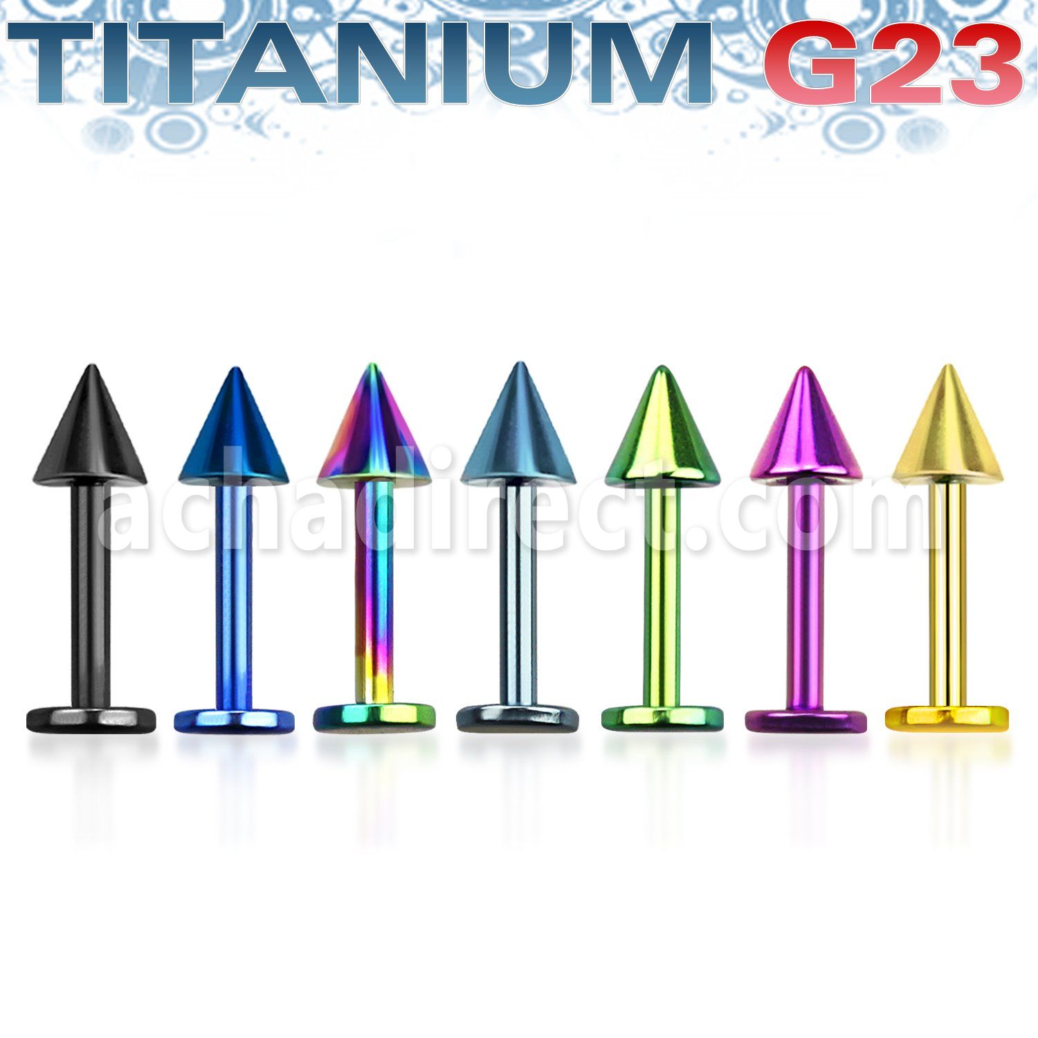 utlbcn3 labret titanio g23 anodizado cono 3mm distribuidor