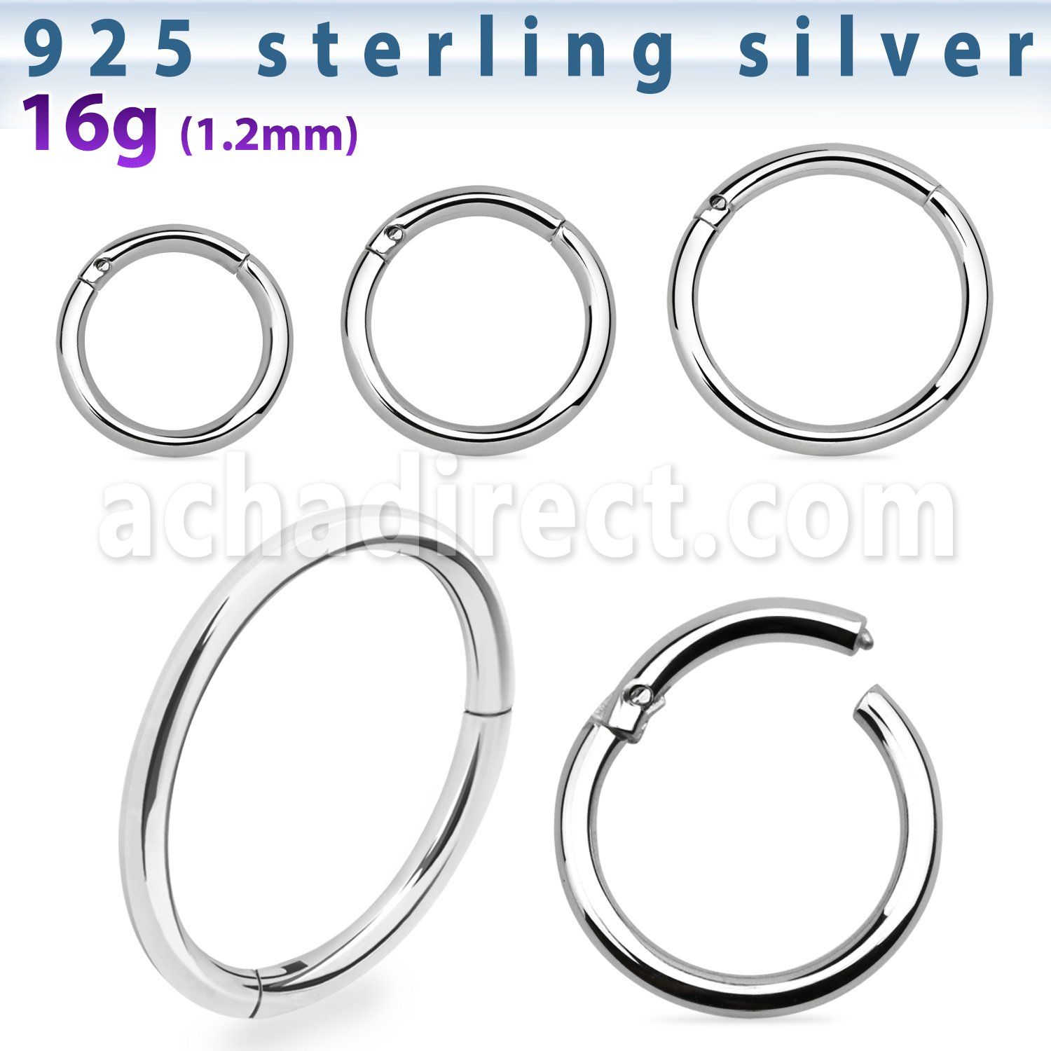 vsegh16 aro segmento bisagra plata esterlina venta por mayor