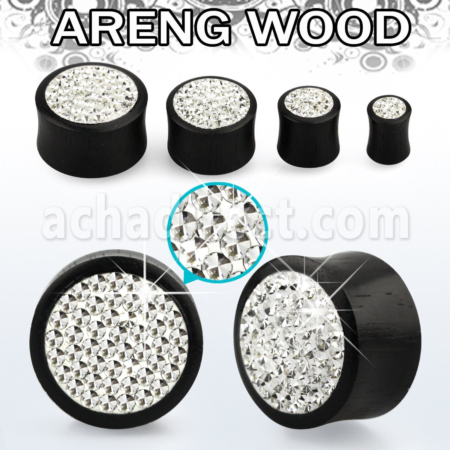 wpmfr dilatacion plug doble flare madera areng multi cristal claros ferido . venta
