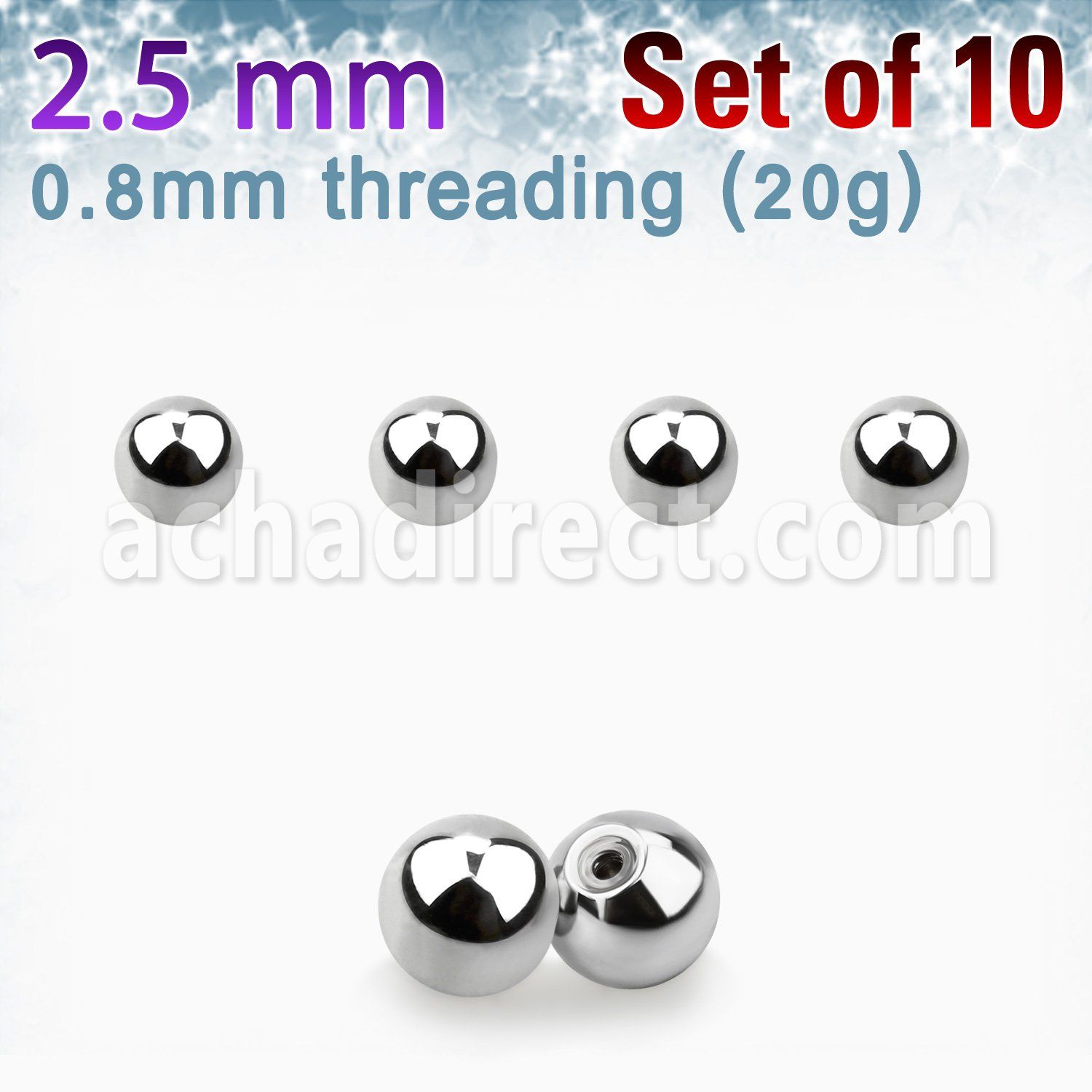 xbal25xs pack 10 bolas acero quirurgico tamano 2 5mm rosca distribuidor