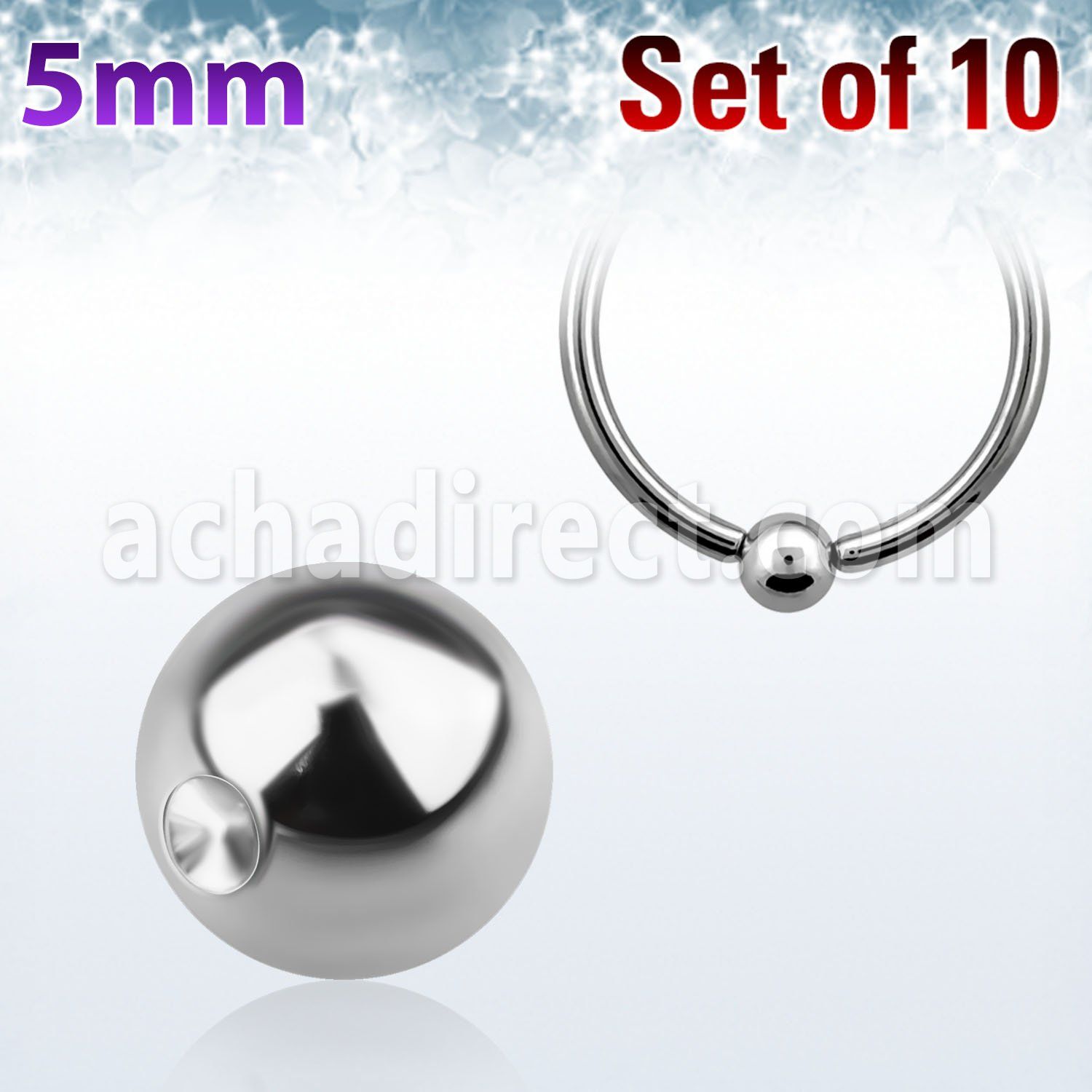 xdpb5 pack 10 bolas hendiduras acero 316l brillo espejo 5mm anillos cierre bola puede utilizarse lados distribuidor