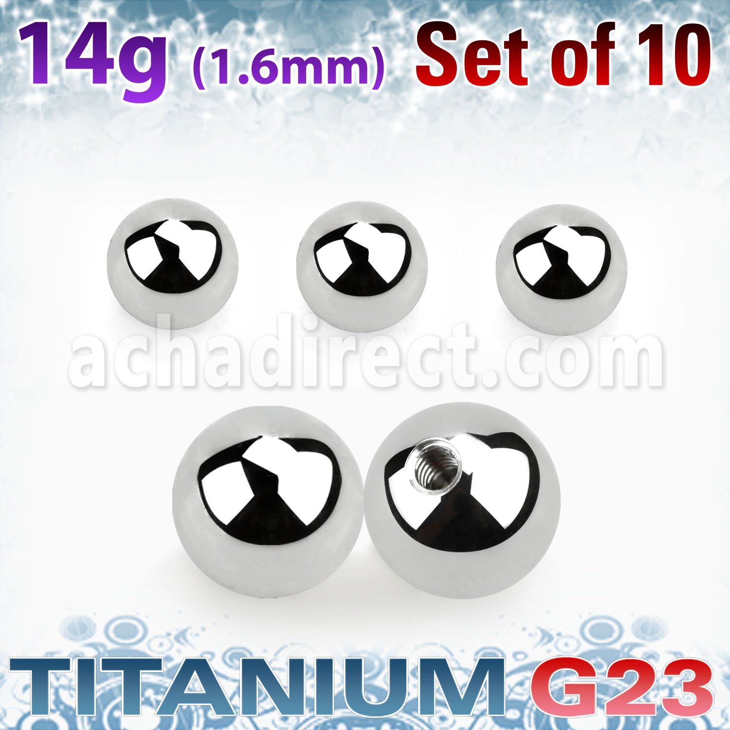 xubal6 pack 10 bolas titanio g23 brillo espejo 6mm rosca venta