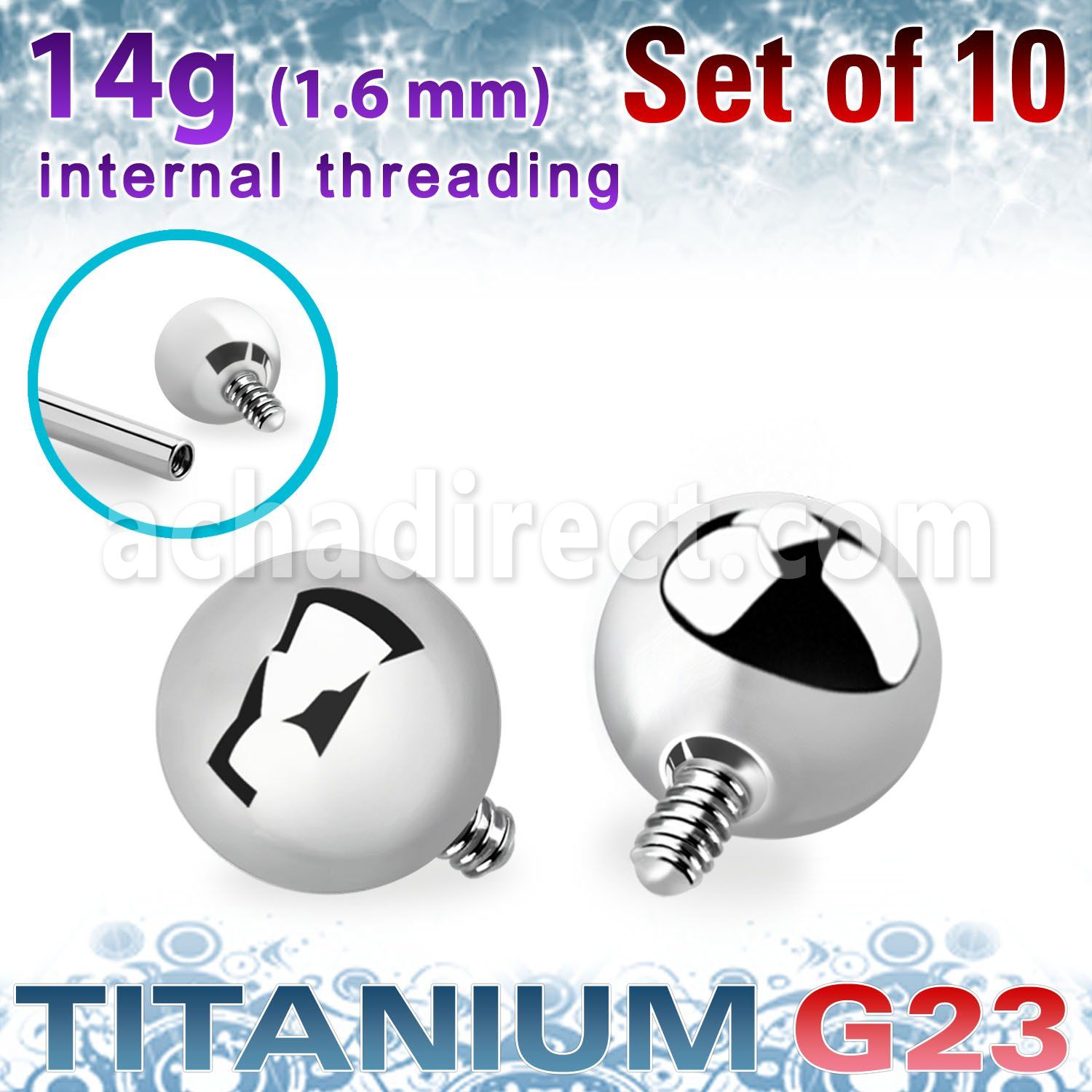 xubal6i titanium g23 6mm balls threading 10pcs