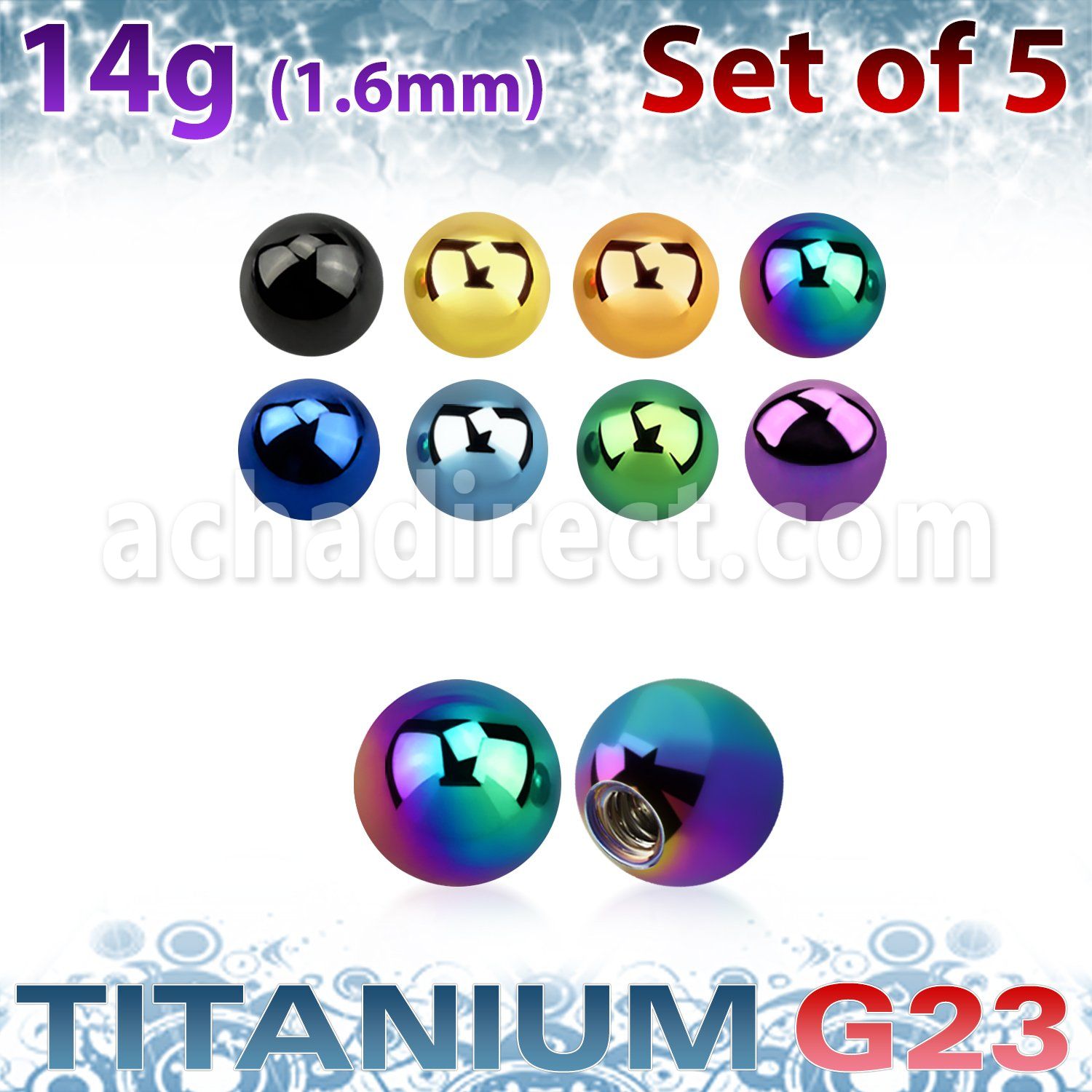 xubt3g pack 5 bolas titanio g23 anodizado 3mm rosca venta