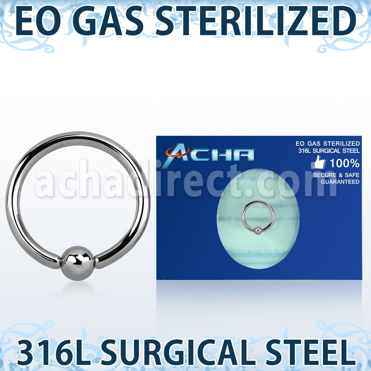 zbcr14 piercing esterilizado aro bola presion acero 316l bola 4mm distribuidor mayorista