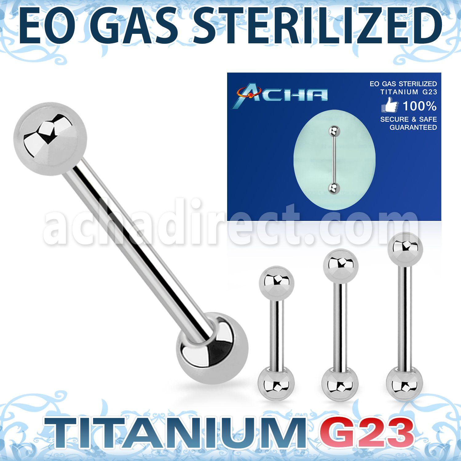 zubbbs piercing esterilizado barbell lengua titanio g23 bolas 5mm distribuidor mayorista