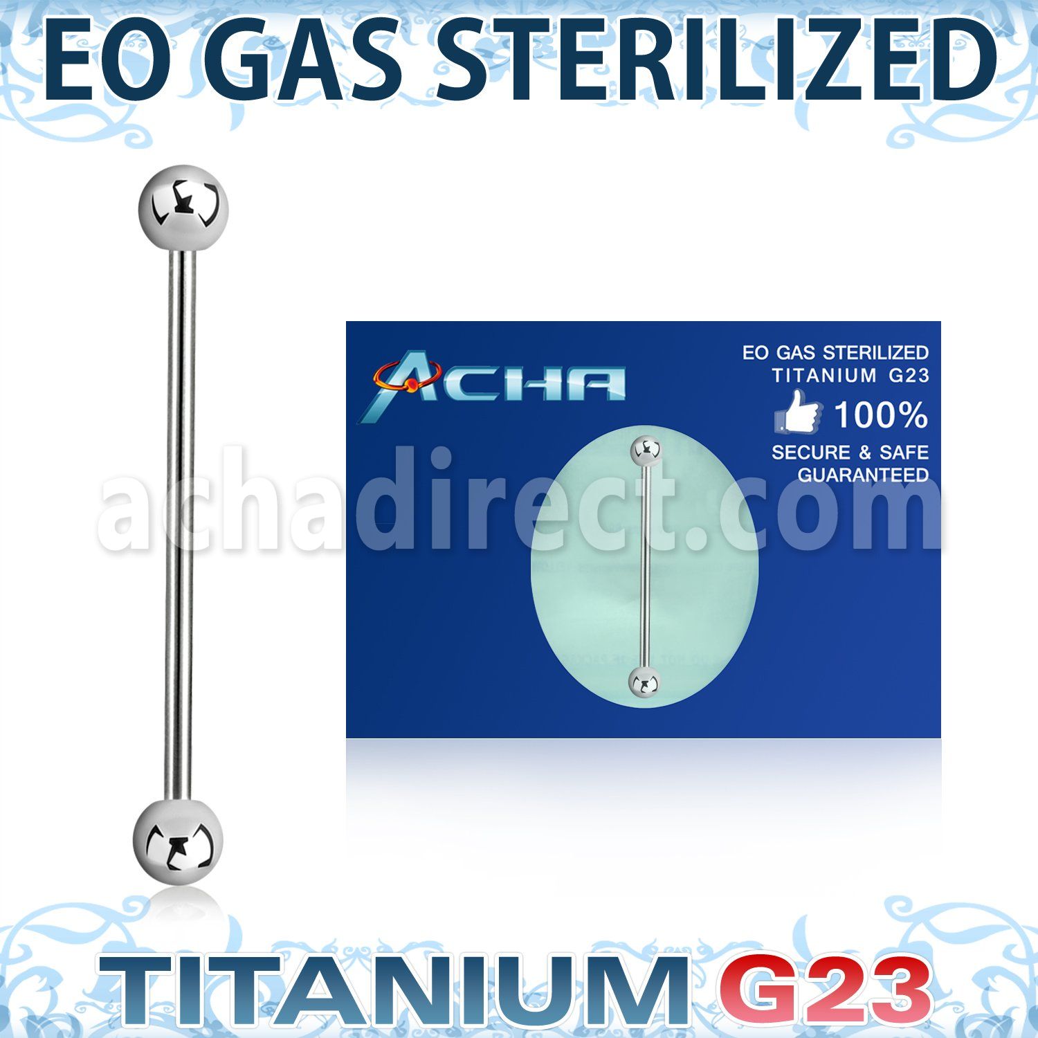 zubbinds sterilized titanium g23 industrial barbell balls