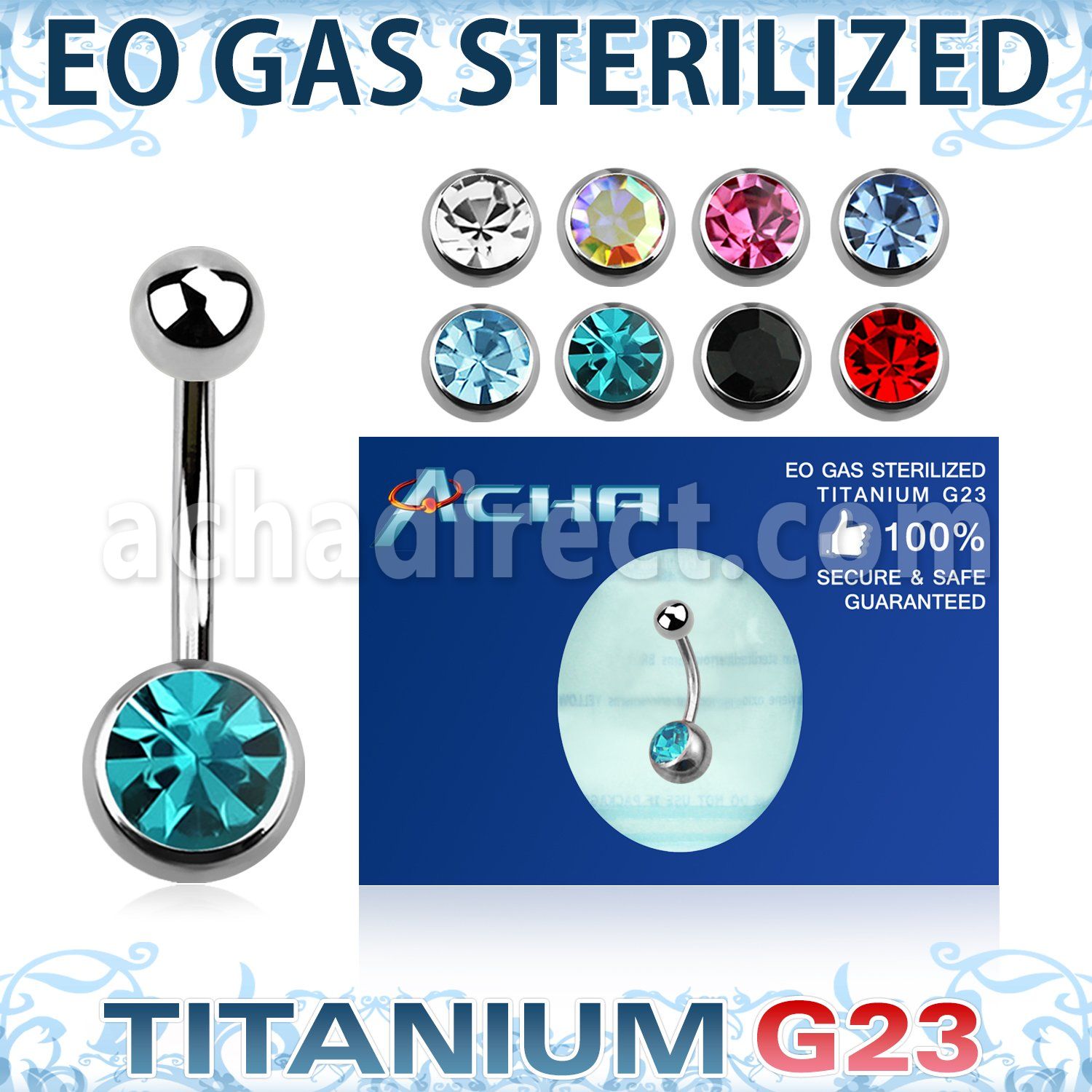 zubn1cg sterilized titanium banana jewel titanium ball