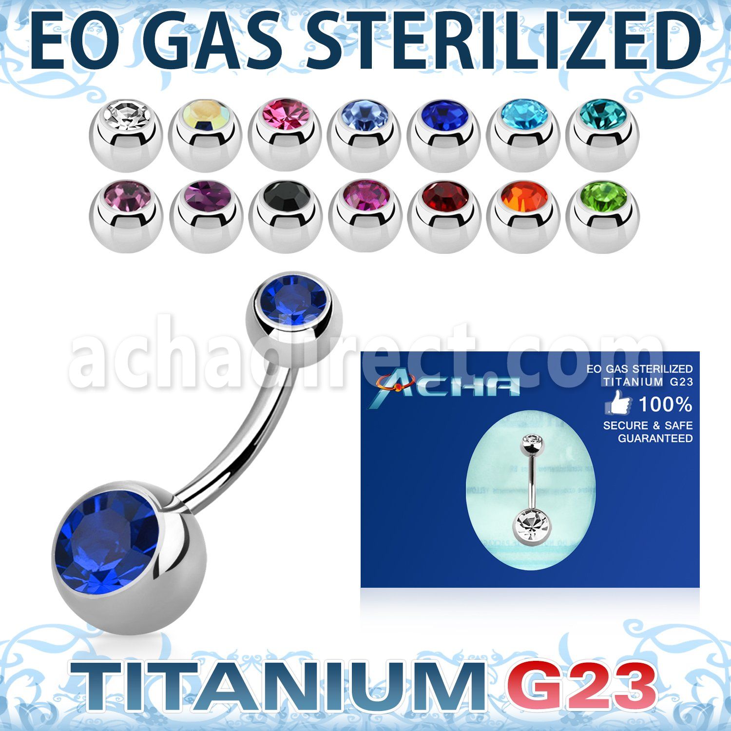 zubn2cg piercing esterilizado piercing ombligo titanio g23 bolas joya 8mm 5mm distribuidor mayorista