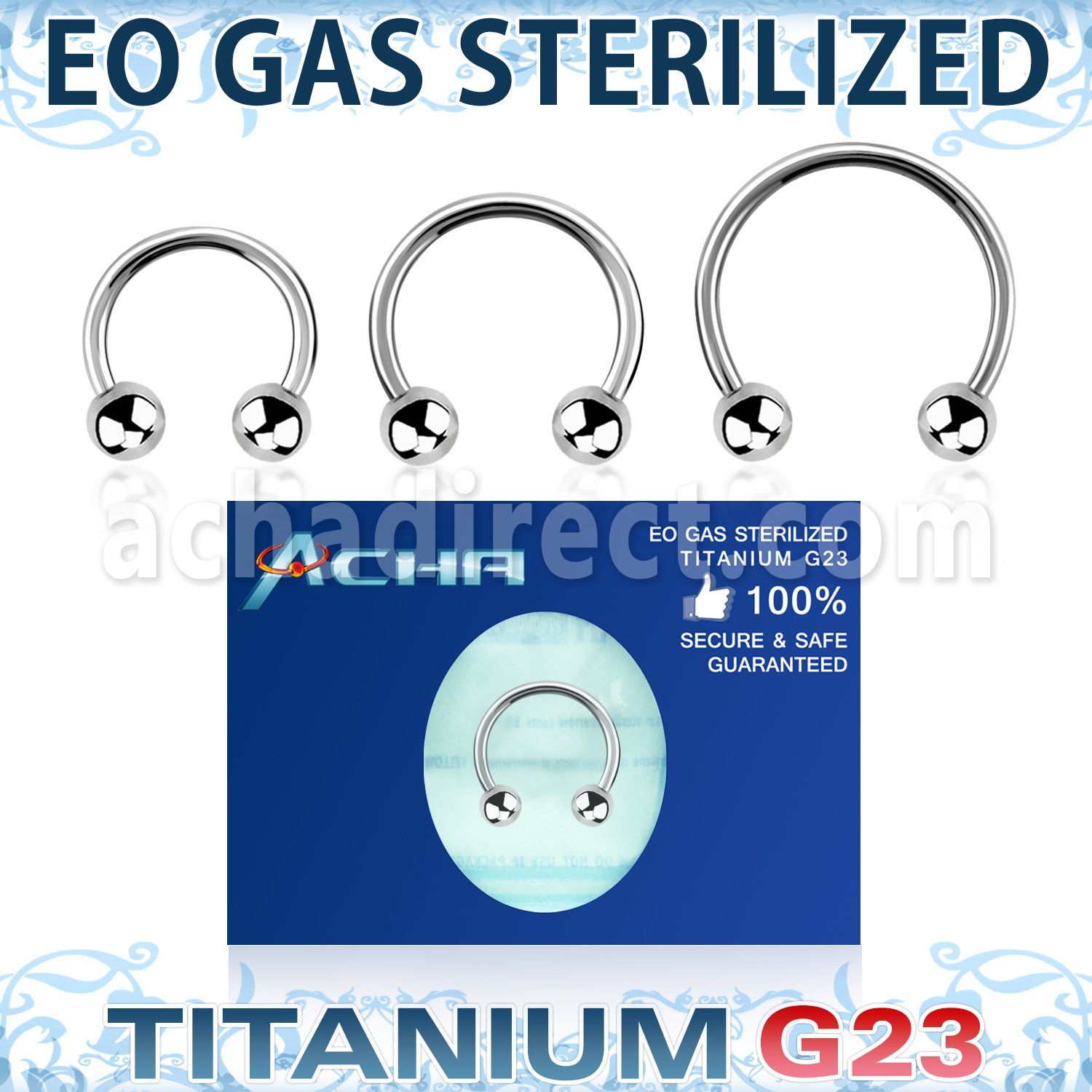 zucbeb4 sterilized titanium g23 circular barbell 16g balls
