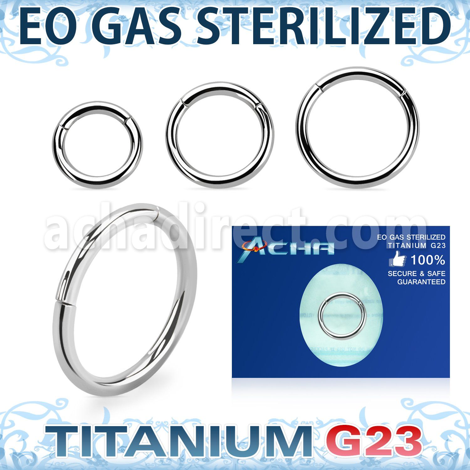 zusegh14 eo gas sterilized titanium g23 hinged segment ring