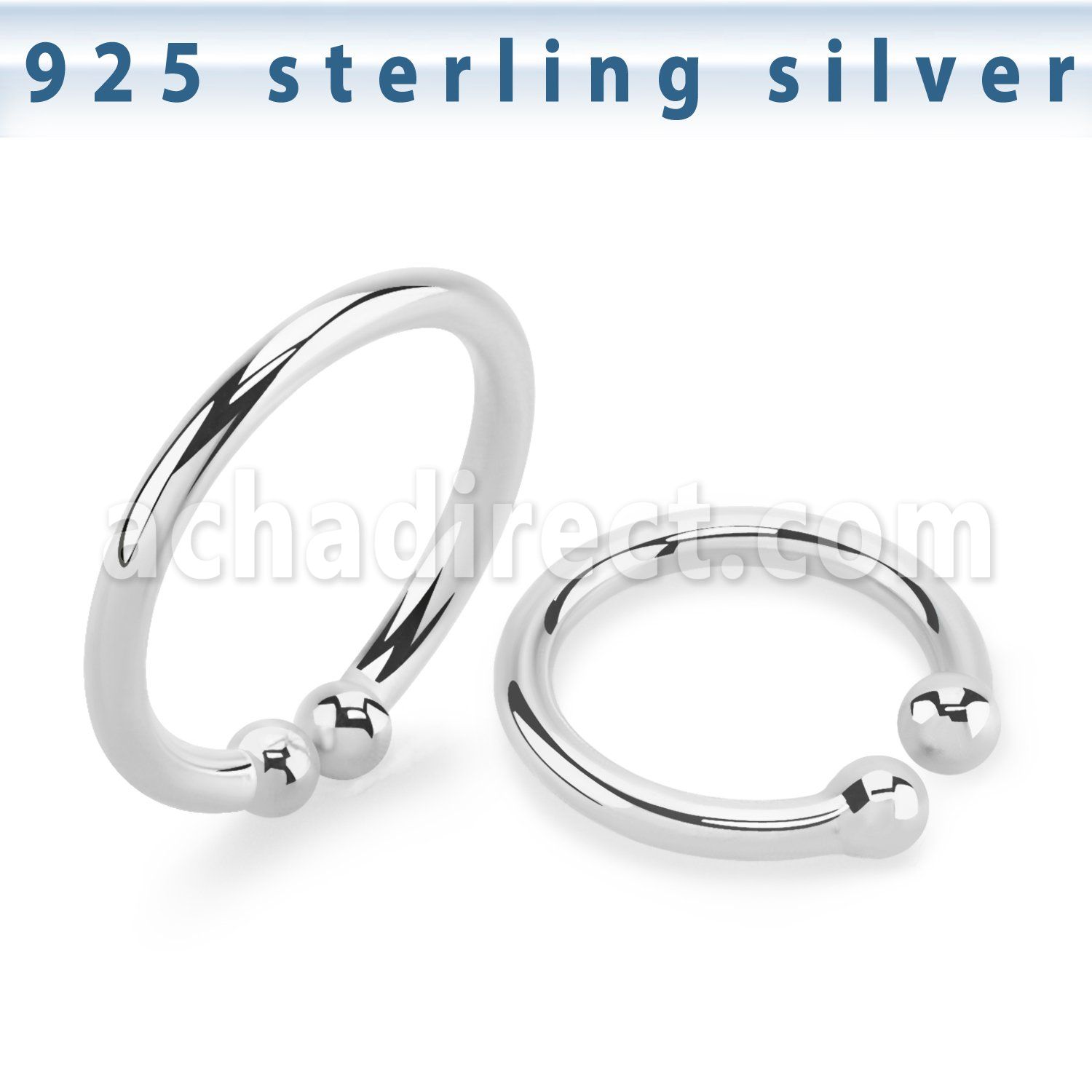 agsepm silver fake septum ring plain