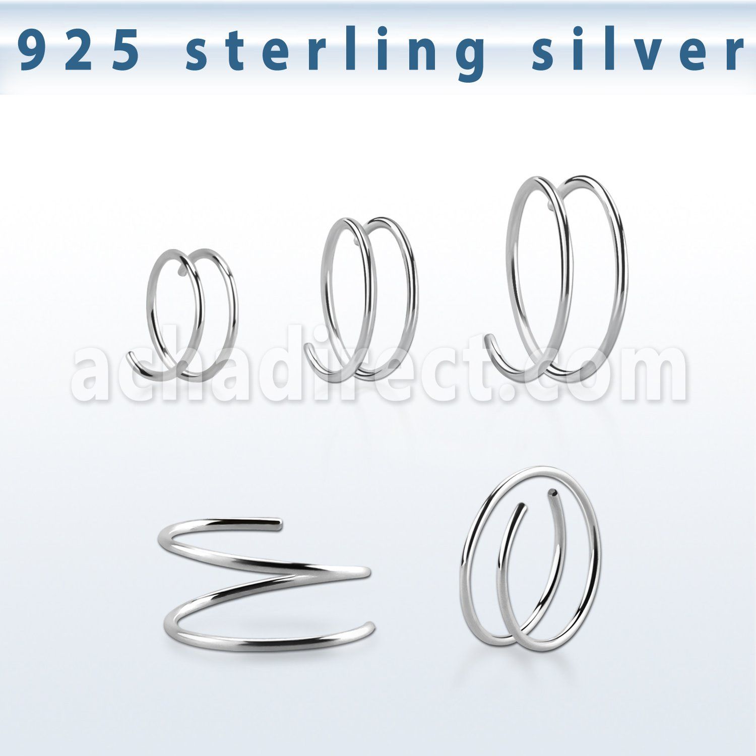 agspr22 sterling silver spiral nose ring, 22g (0.6mm)