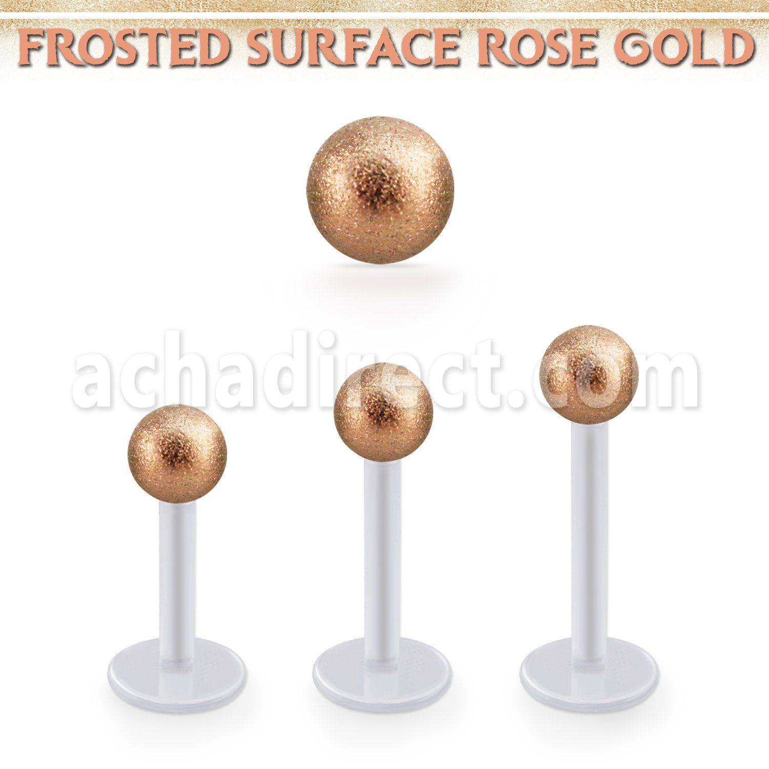 albfott4 bio  flex labret w 4mm rose gold frosted steel ball