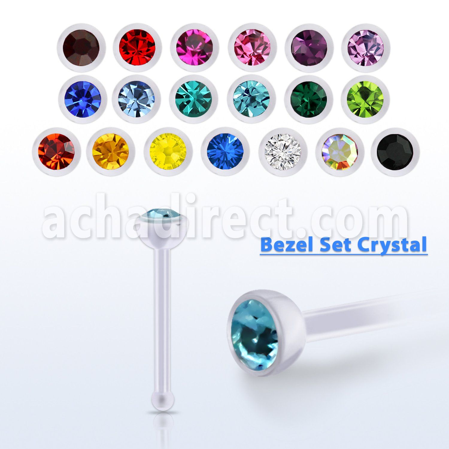 anbbc25 bio  flex nose bone w 2.5mm bezel set swarovski crystal