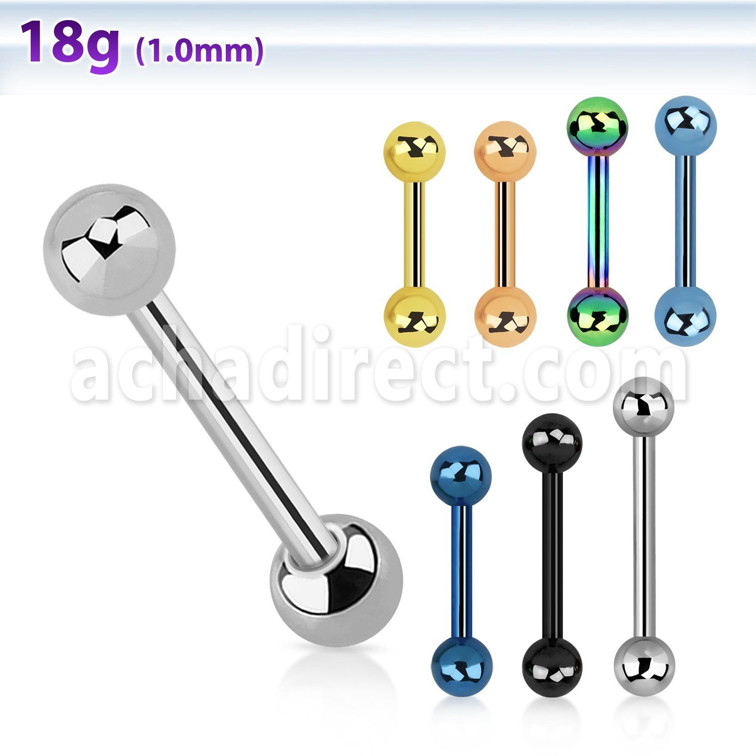 bb18b3 surgical steel eyebrow barbell with two 3mm balls