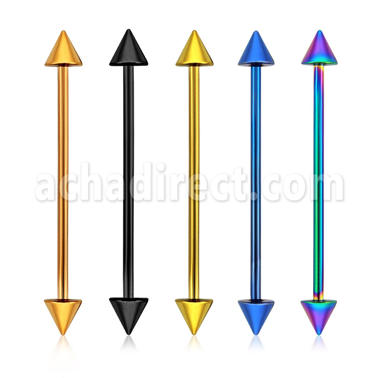 bbeitcn anodized 316l steel industrial barbell with 4mm cone