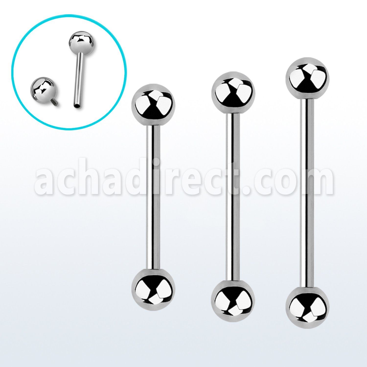bbsin 316l steel tongue barbell with a 5mm internal ball
