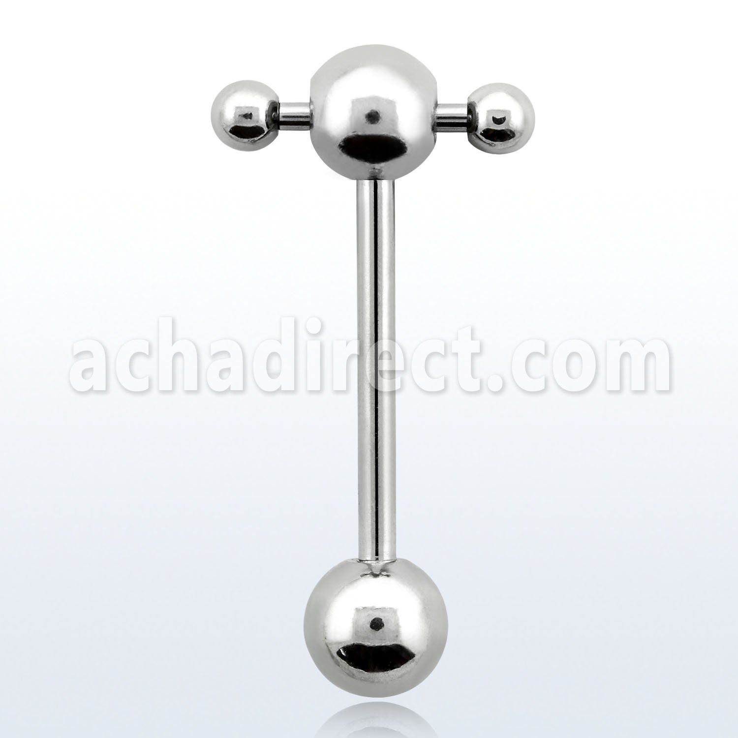 bbspnb 316l steel spinner tongue barbell w spinner bar w balls