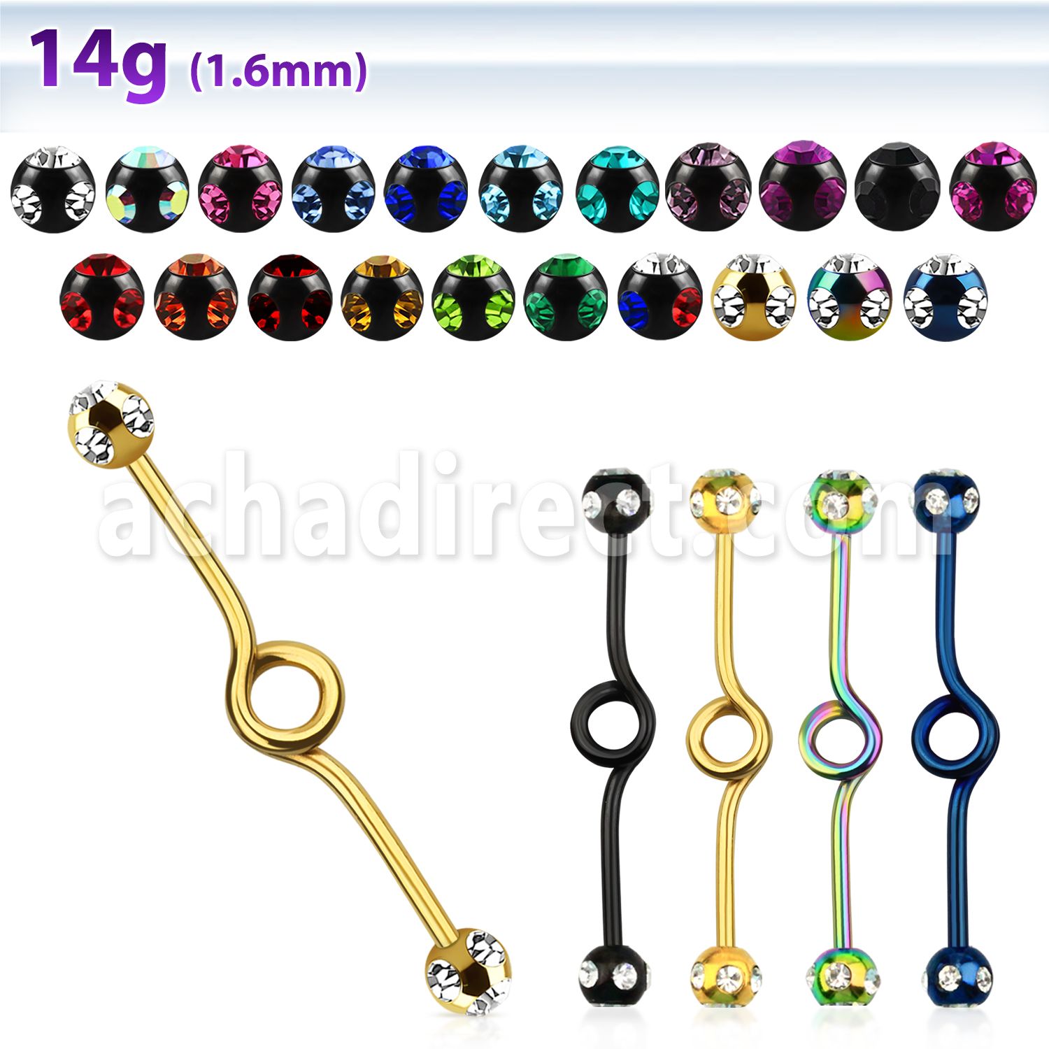 bbtck anodized 316l steel industrial loop barbell w 5mm ball