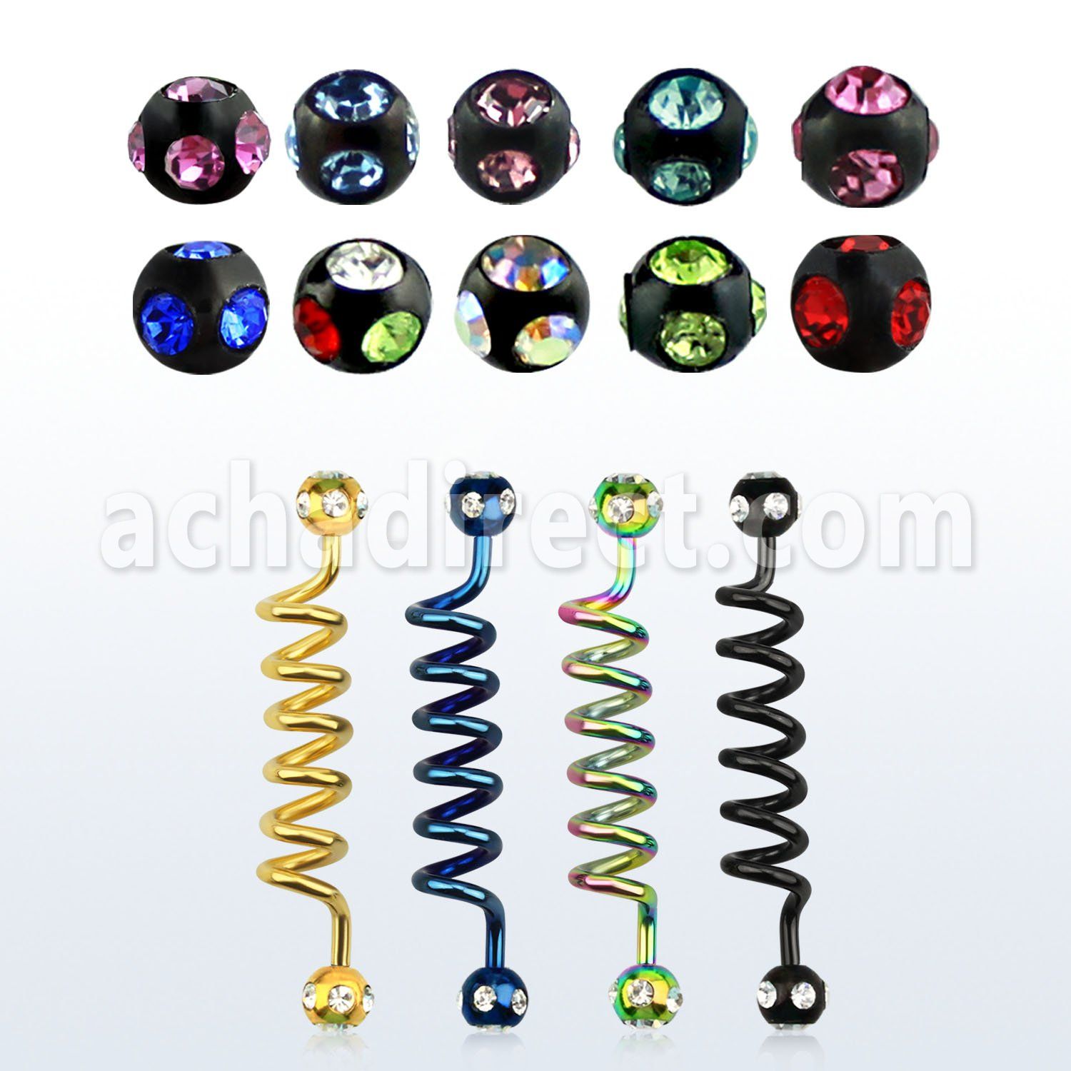 bbtcm anodized 316l steel industrial coil barbell w 5mm ball