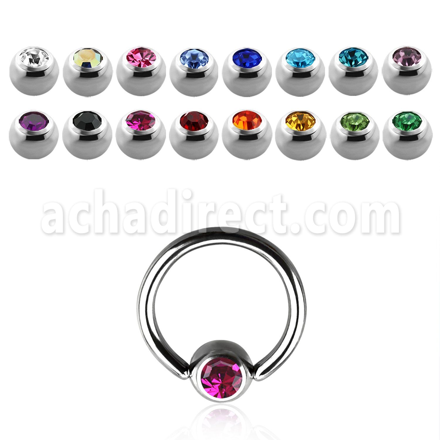 bcec4s 316l steel closure ring w 4mm closure ball w crystal