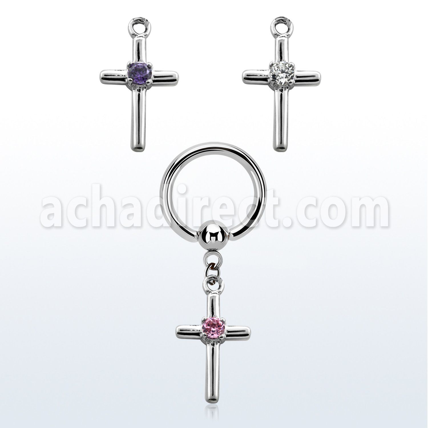 bcrgz394 316l steel bcr 1.6mm w a cross w round prong set cz