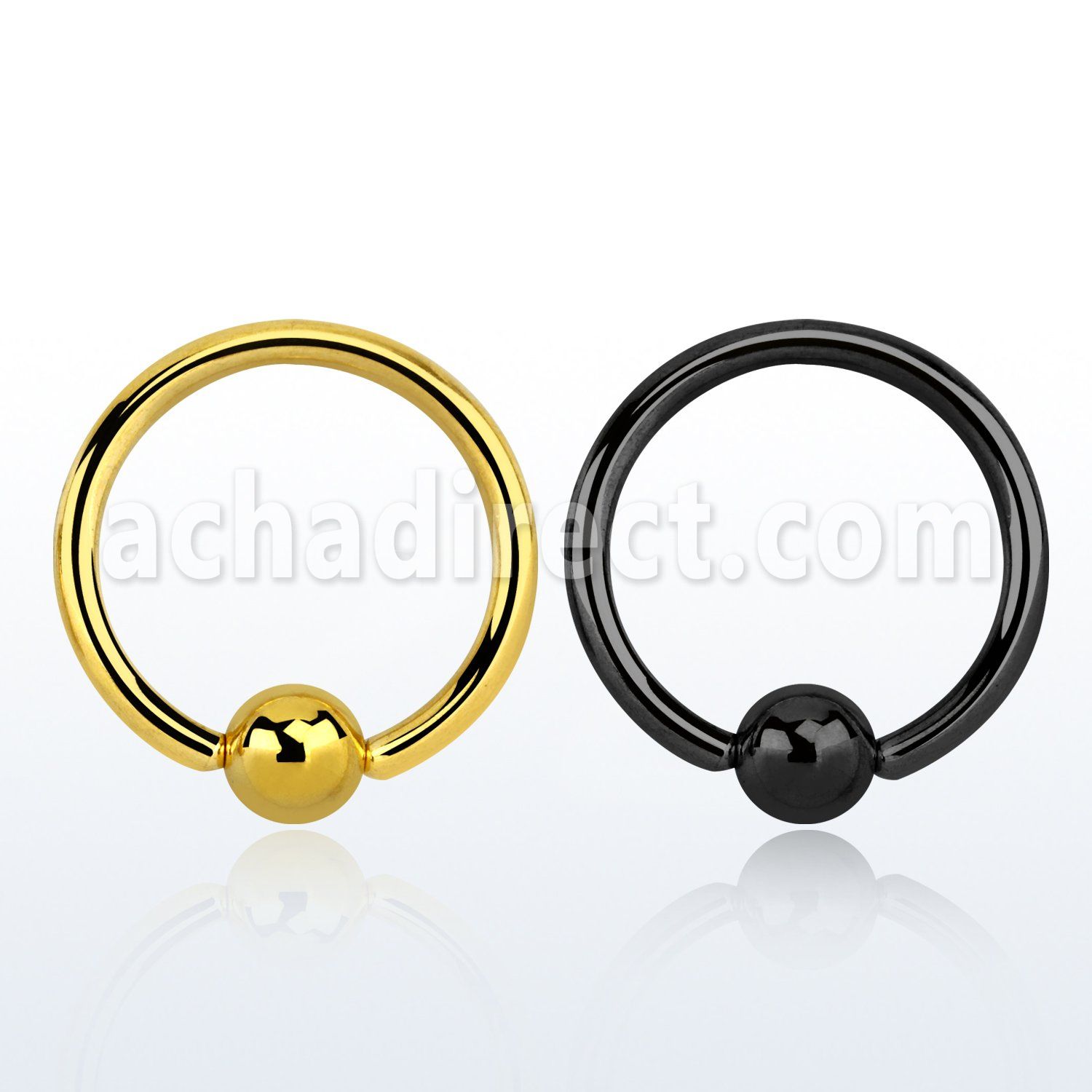 bcrt12 black pvd 316l steel circular barbell with 6mm ball