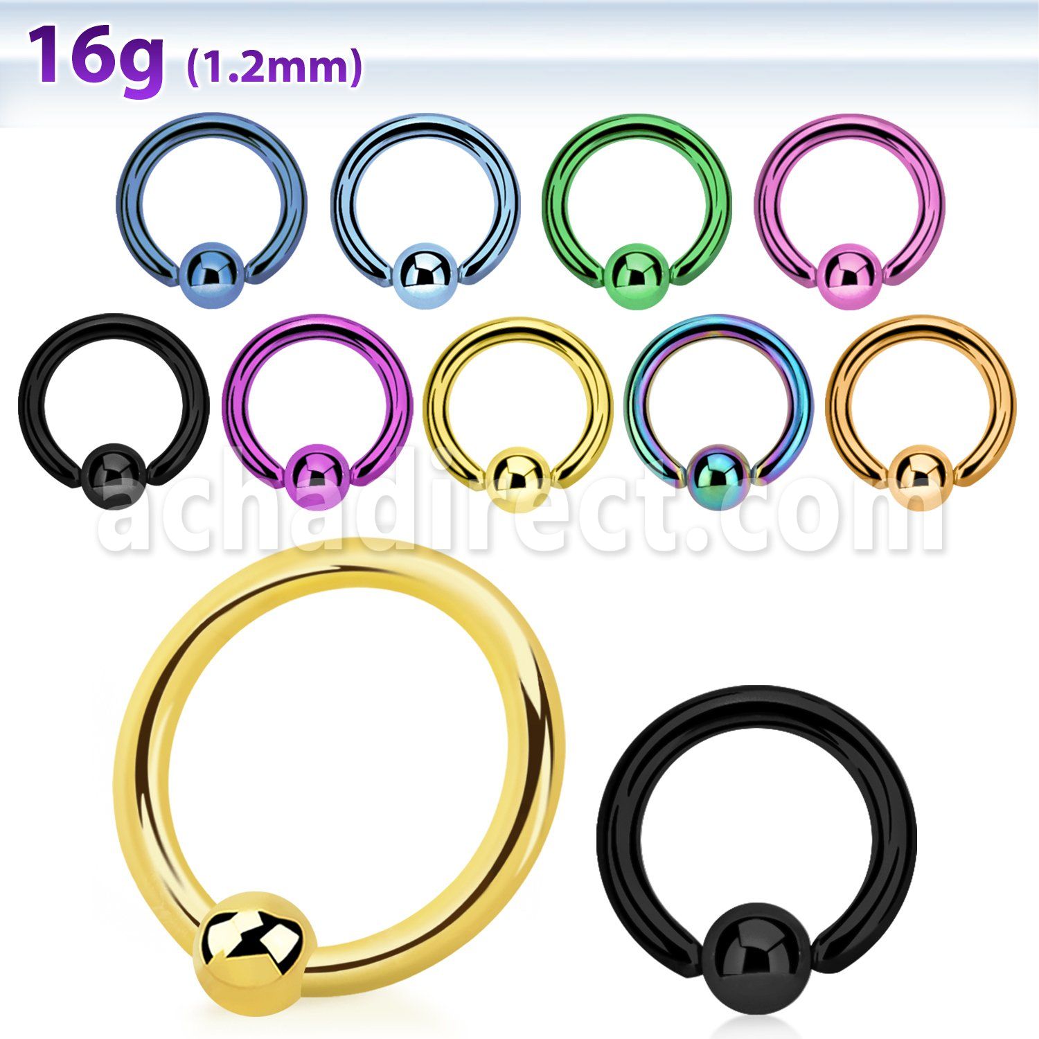 bcrte premium pvd 317l steel ball closure ring w 3mm ball