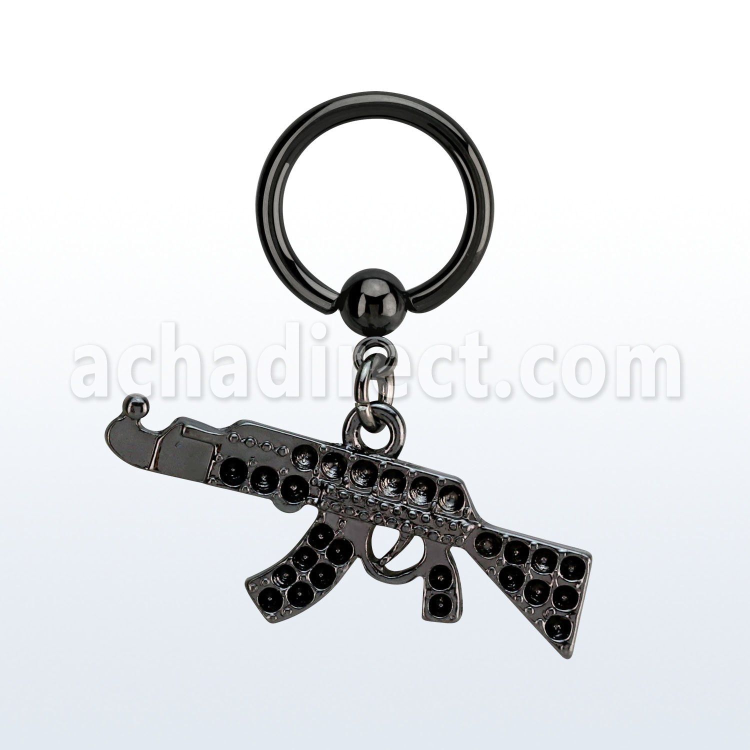 bcrtg631 black pvd plated steel bcr 1.6mm w black miniature ak47