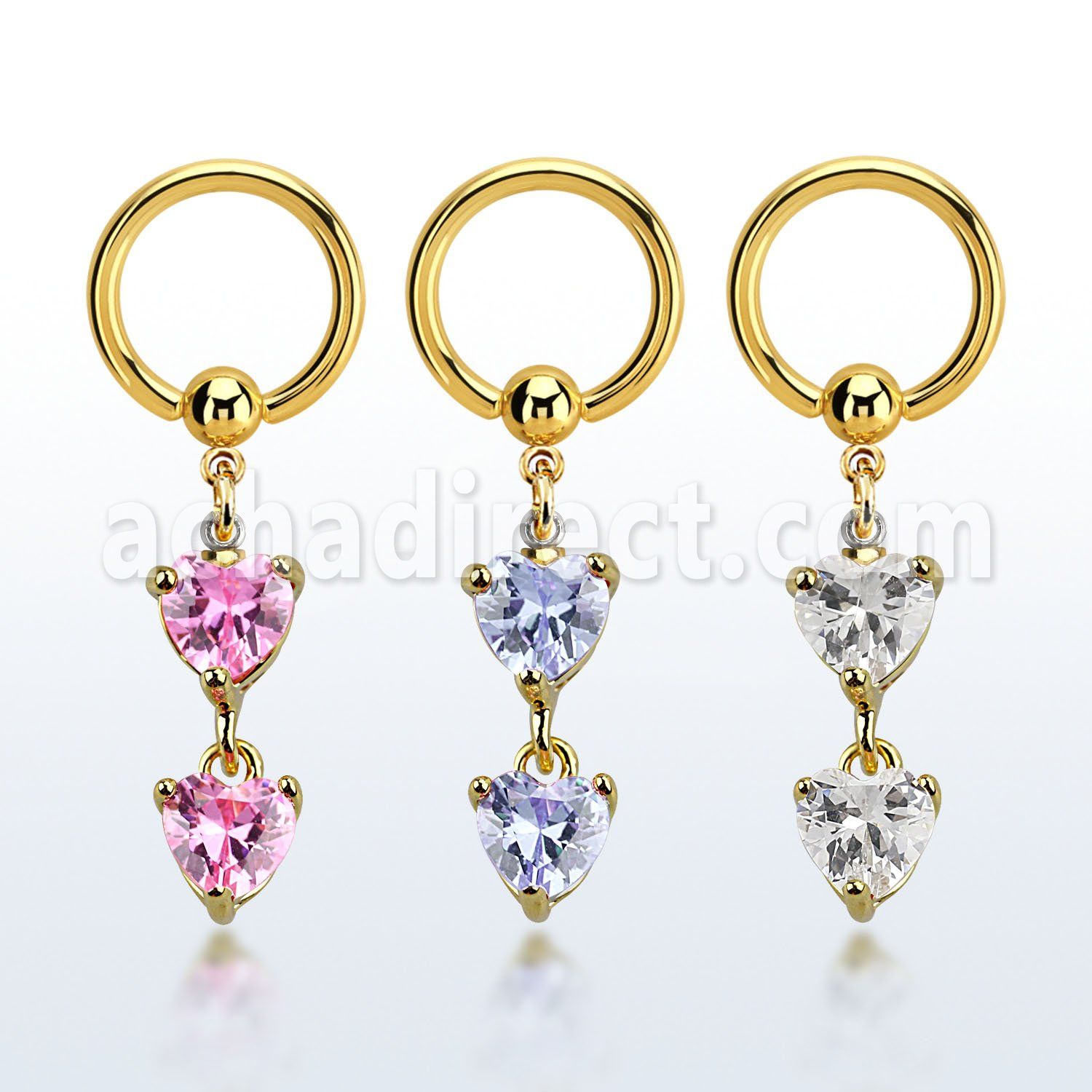 bcrtgz2 gold pvd plated steel bcr 1.6mm w cross formed by 4 czs