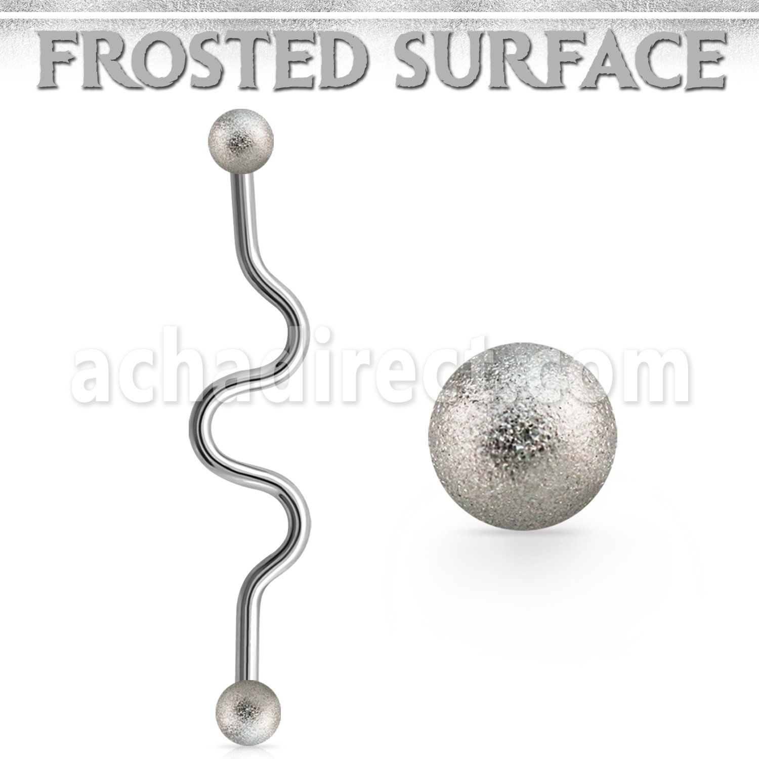 bdafo4 steel industrial zig zag barbell 5mm frosted steel balls