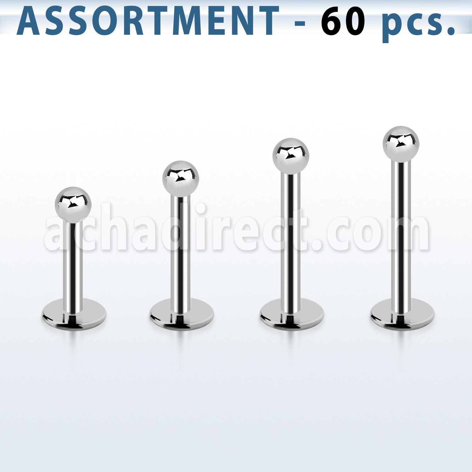 blk03e bulk of 316l steel 1 0mm labrets with 2mm ball