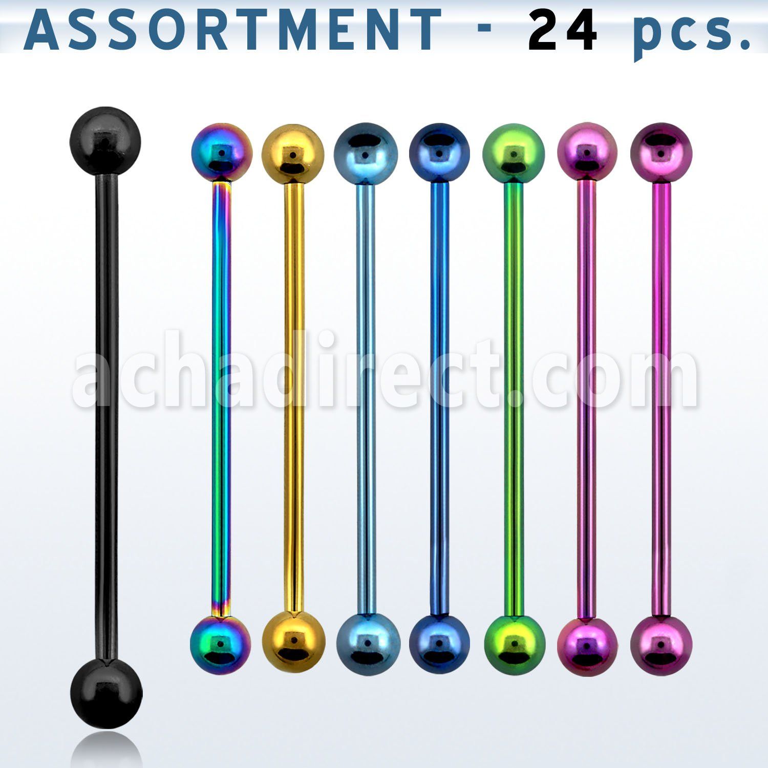 blk101 premium pvd 316l steel industrial barbell with 5mm ball