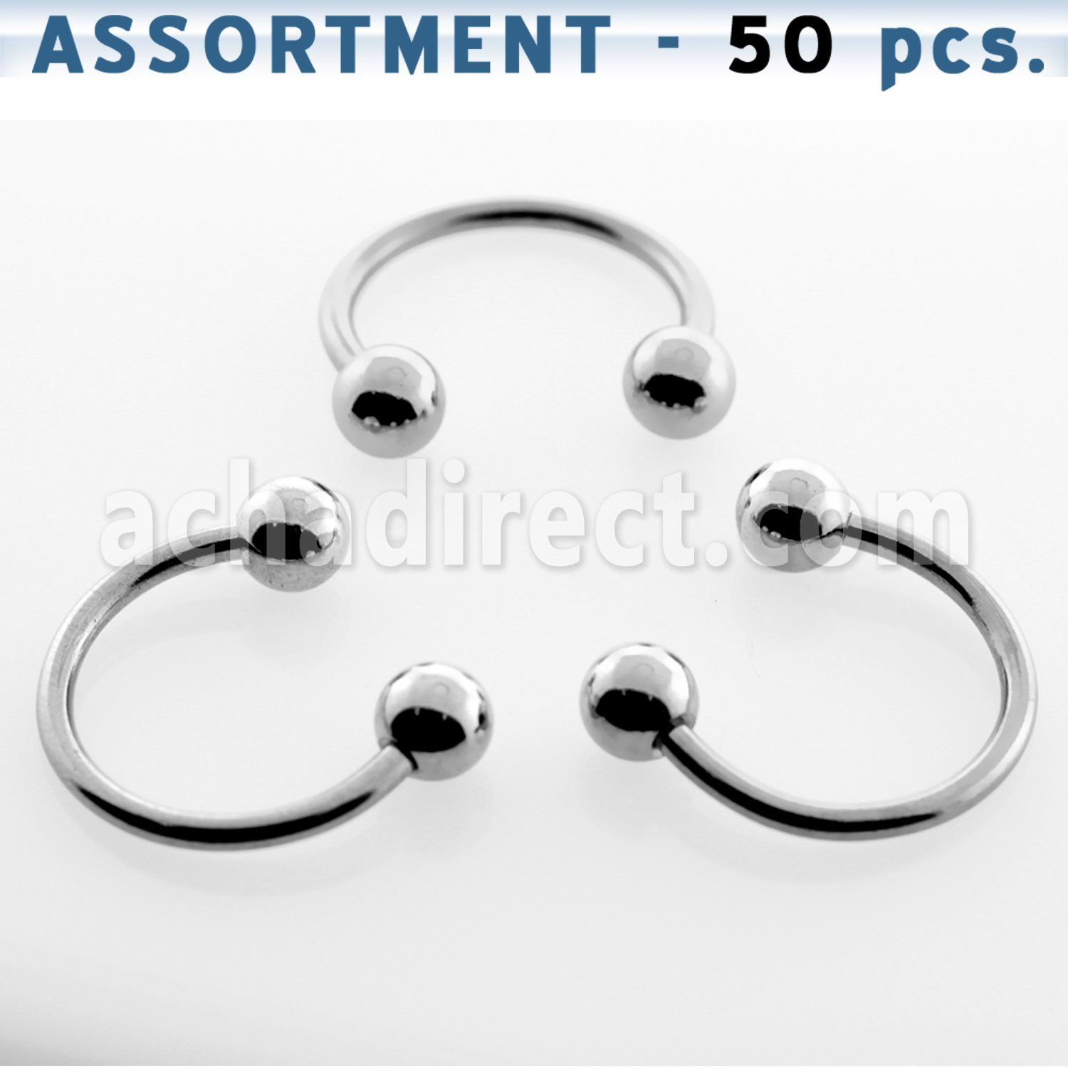 blk112 316l steel circular barbells with two 5mm balls