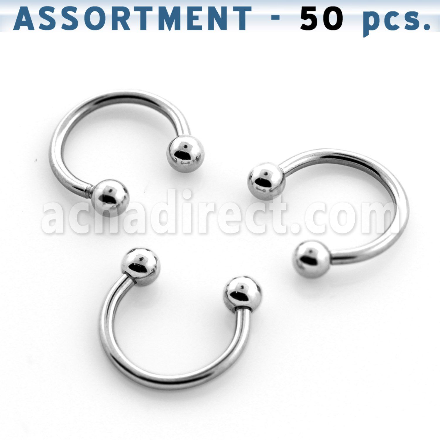 blk113 316l steel circular barbells with two 4mm balls