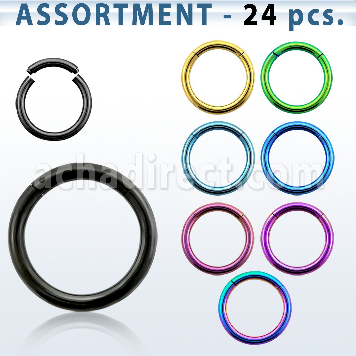 blk222c premium pvd plated 316l segment ring 14g 1 6mm