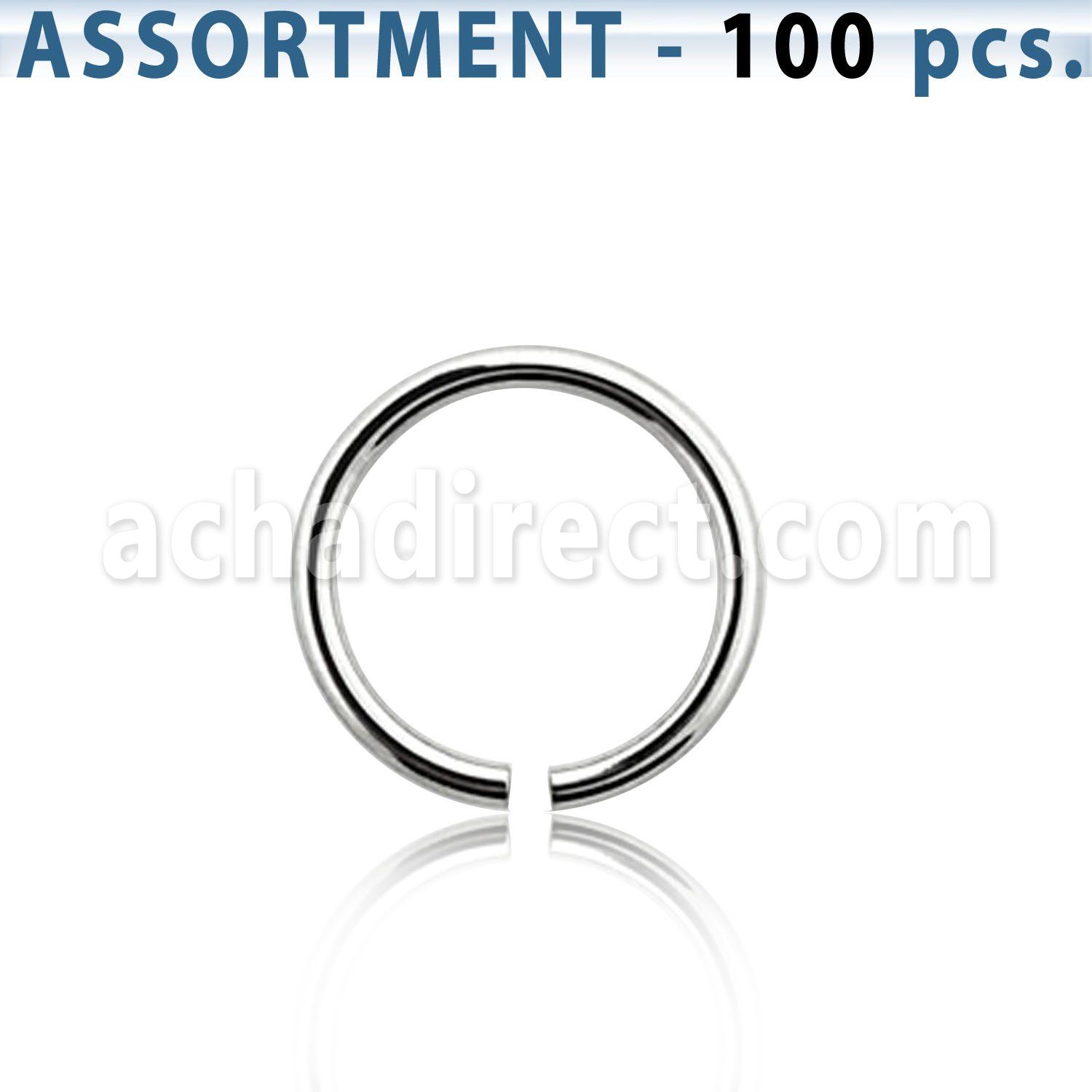 blk223b bulk of 100 pcs of 1 0mm surgical steel seamless ring