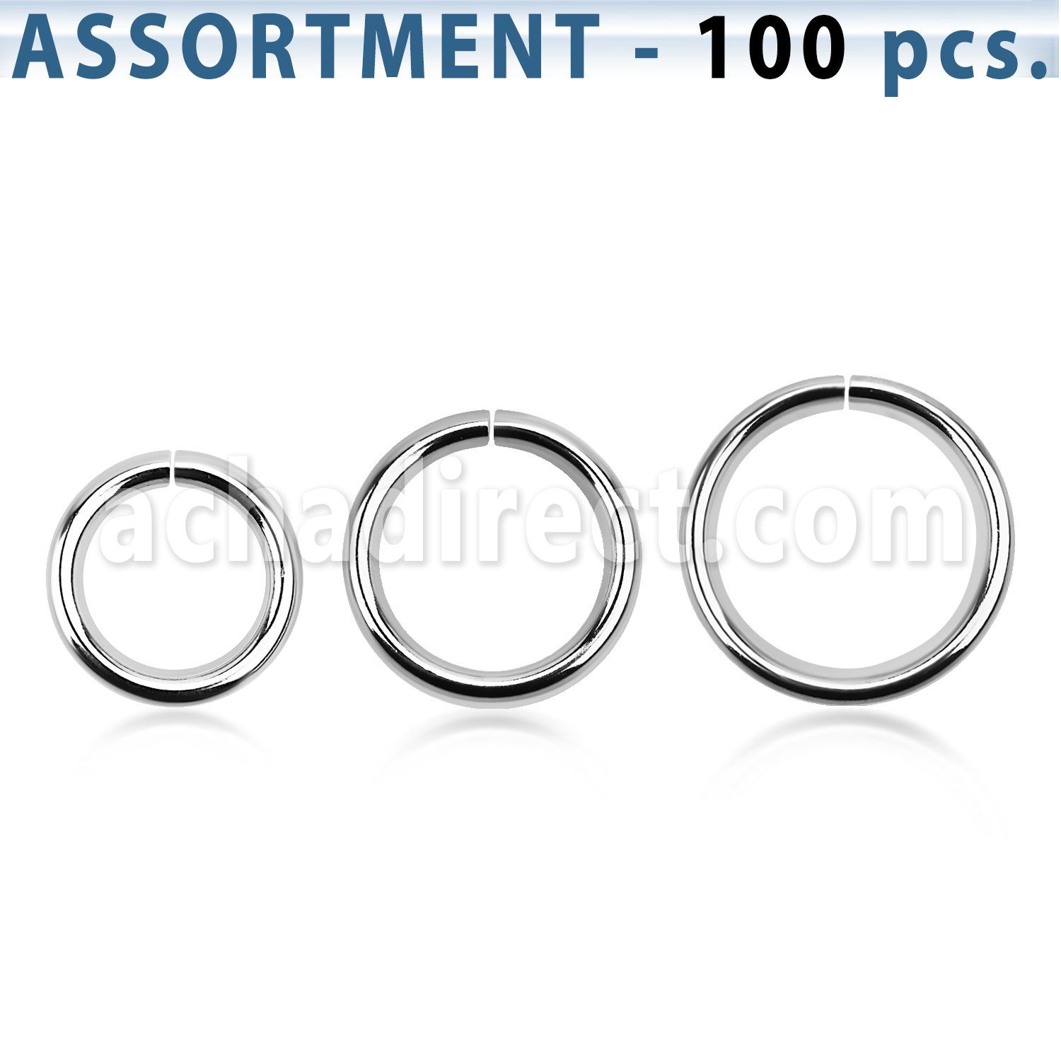 blk223d bulk of 100 pcs of 1 6mm surgical steel seamless ring