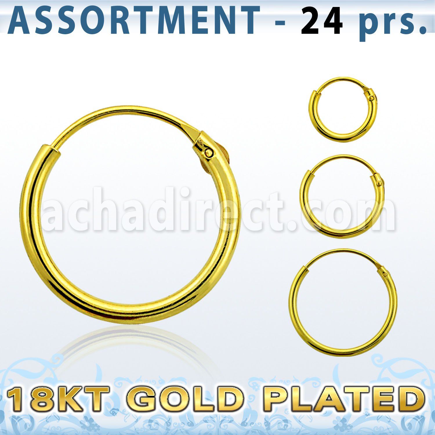 blk429 silver hollow hoop earrings with 18k gold plating