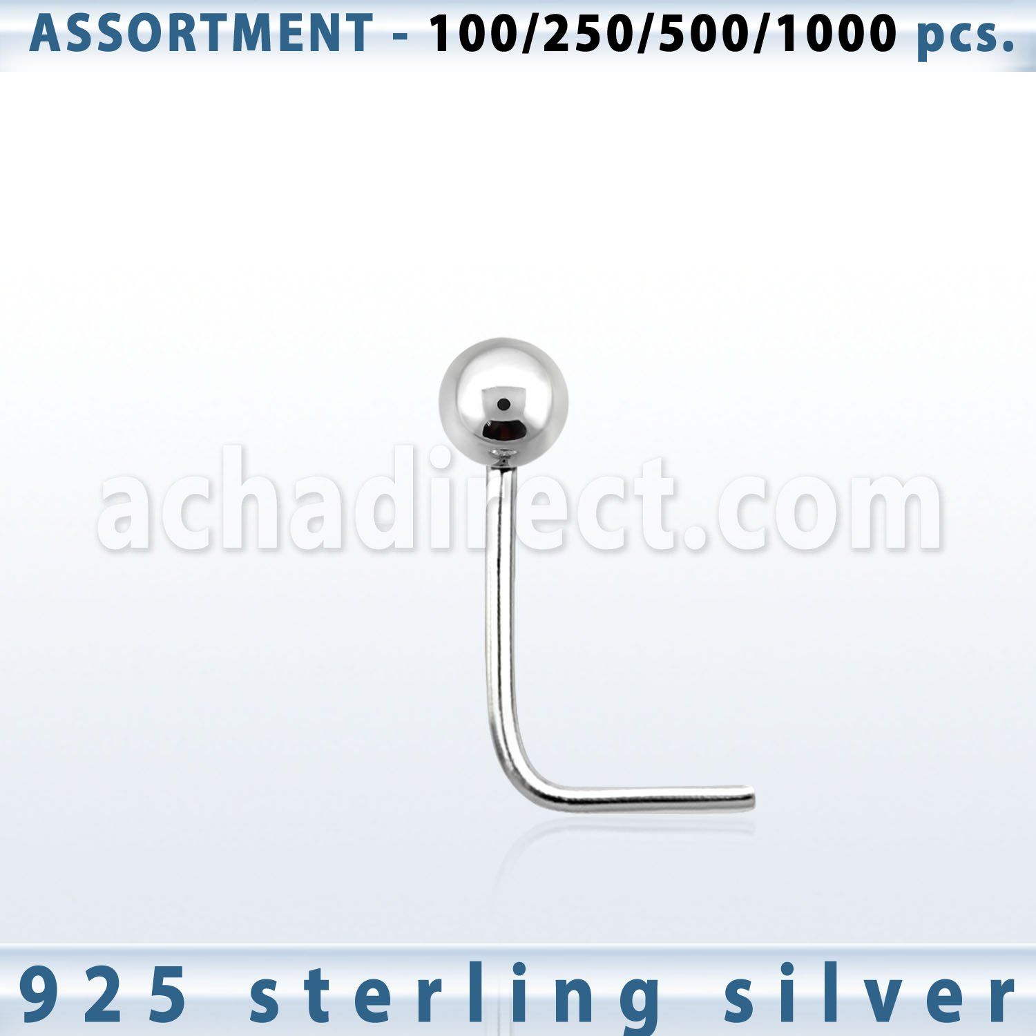 blk459 bulk of 0 6mm sterling silver nose stud with ball top