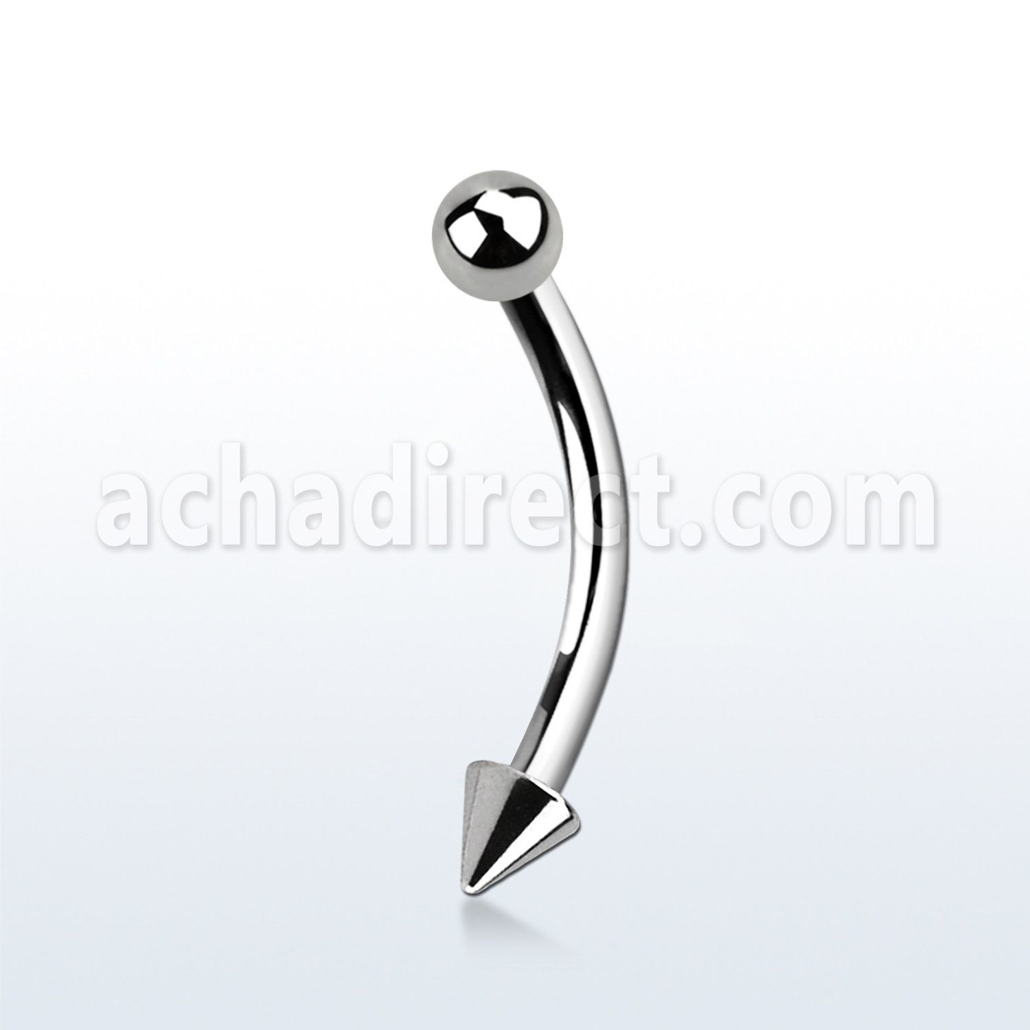 bnebcn 316l steel eyebrow banana with 3mm cone ball sidewards