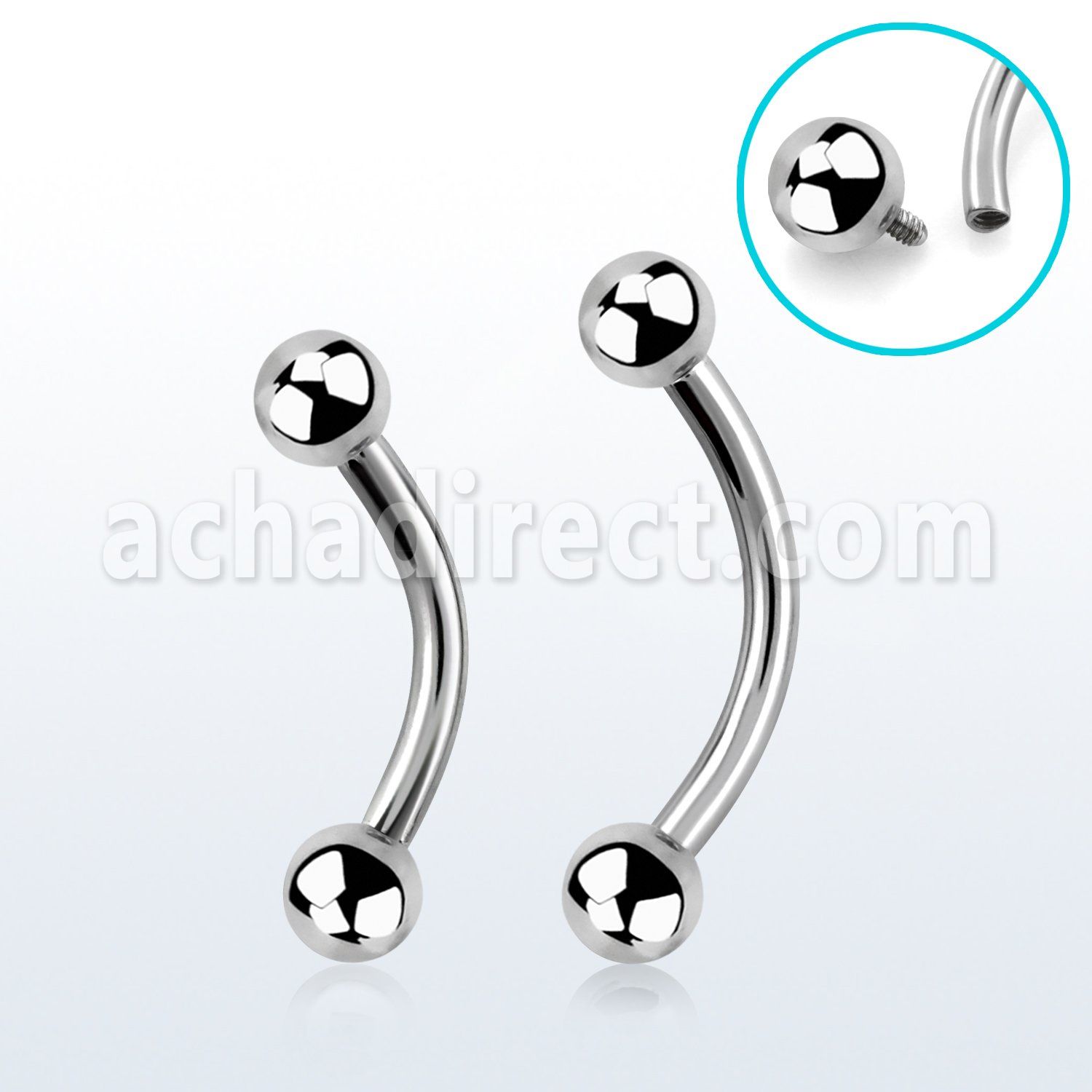 bnebin 316l steel eyebrow banana with threaded 3mm ball