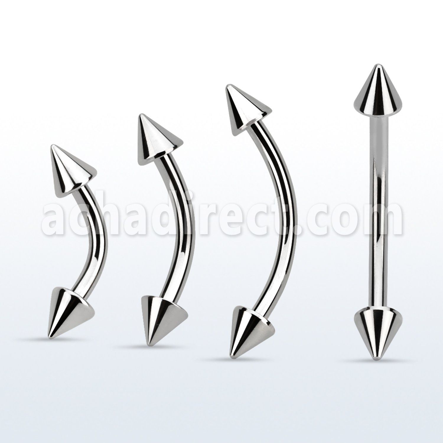 bnecn surgical steel eyebrow banana with two 3mm cones