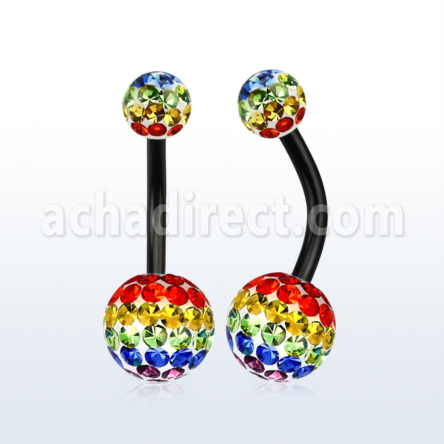 bnt2frgg anodized steel belly banana w gay multicrystal ball