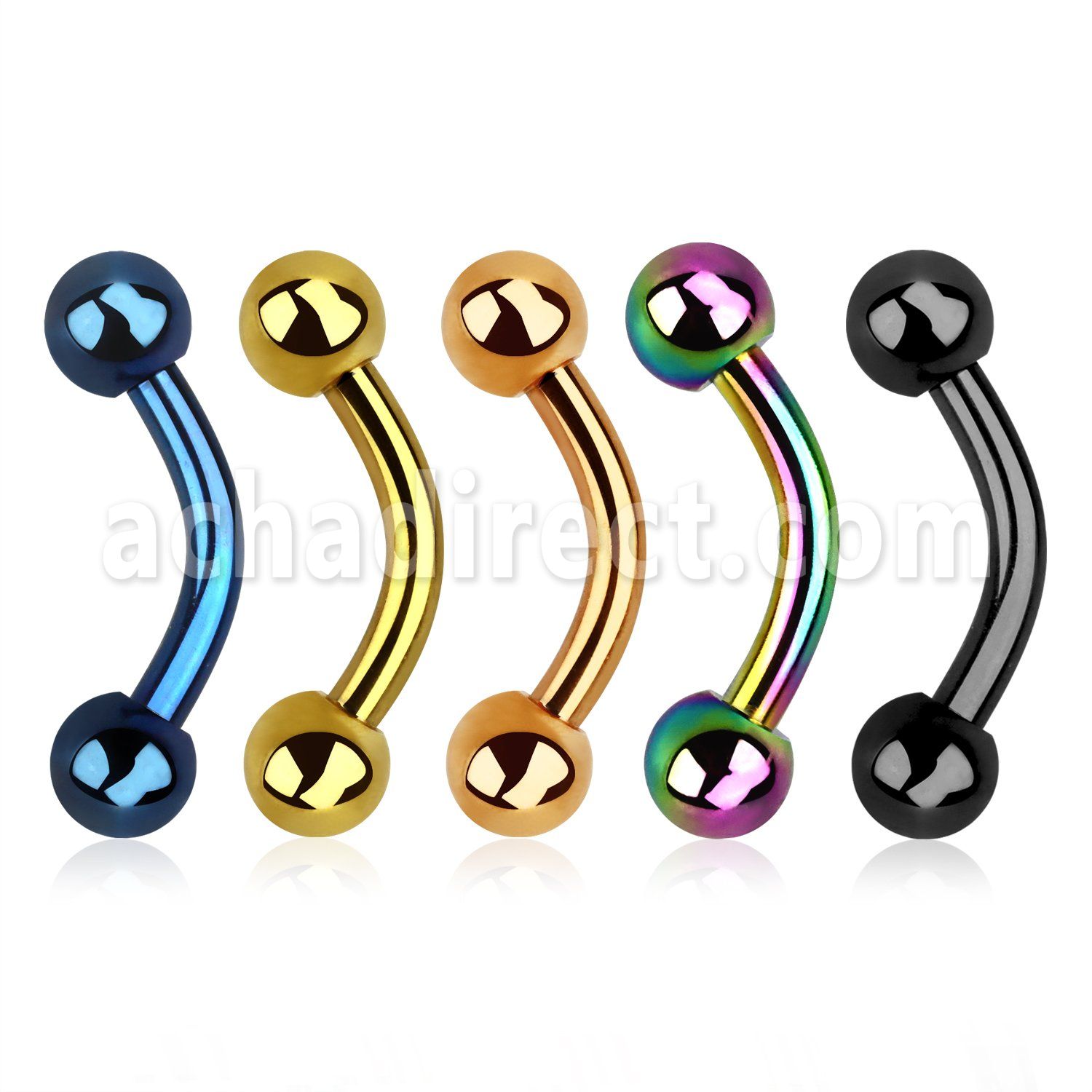 bntb4 anodized 316l steel belly banana with 4mm ball