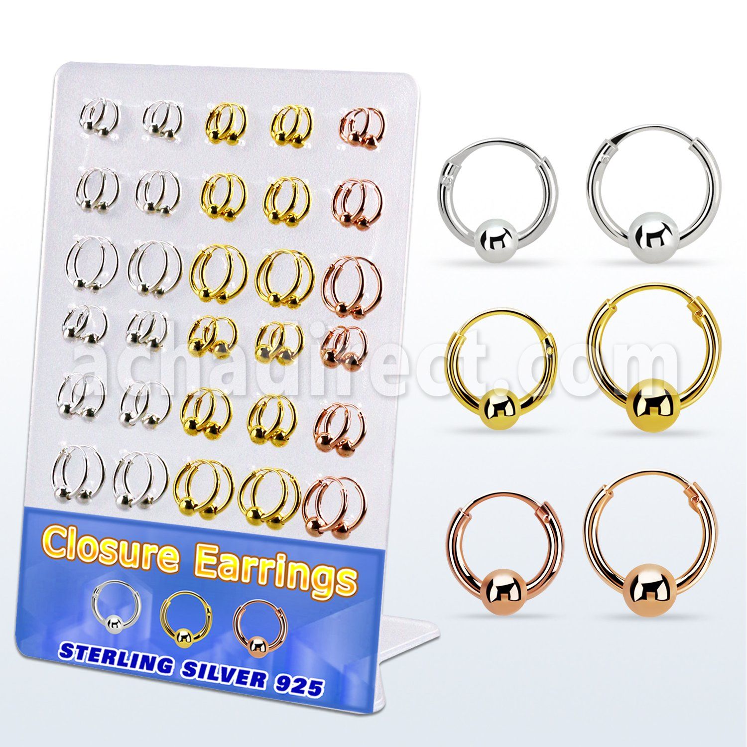 br510m board w gold silver ball closure earring 14 4 5mm ball